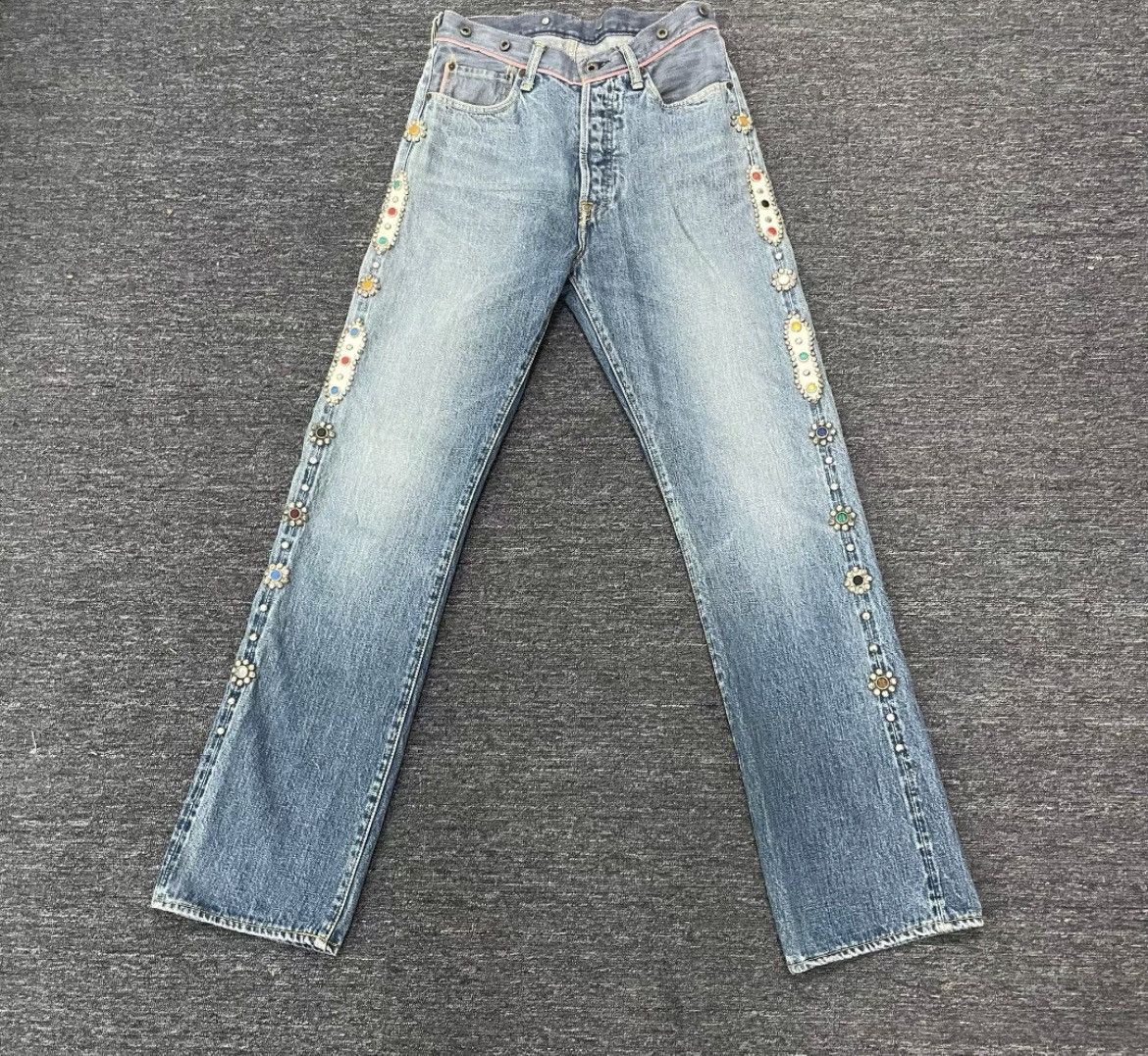 Kapital Kapital Gemstone Patched Jeans Washed Size US 31 - 1 Thumbnail