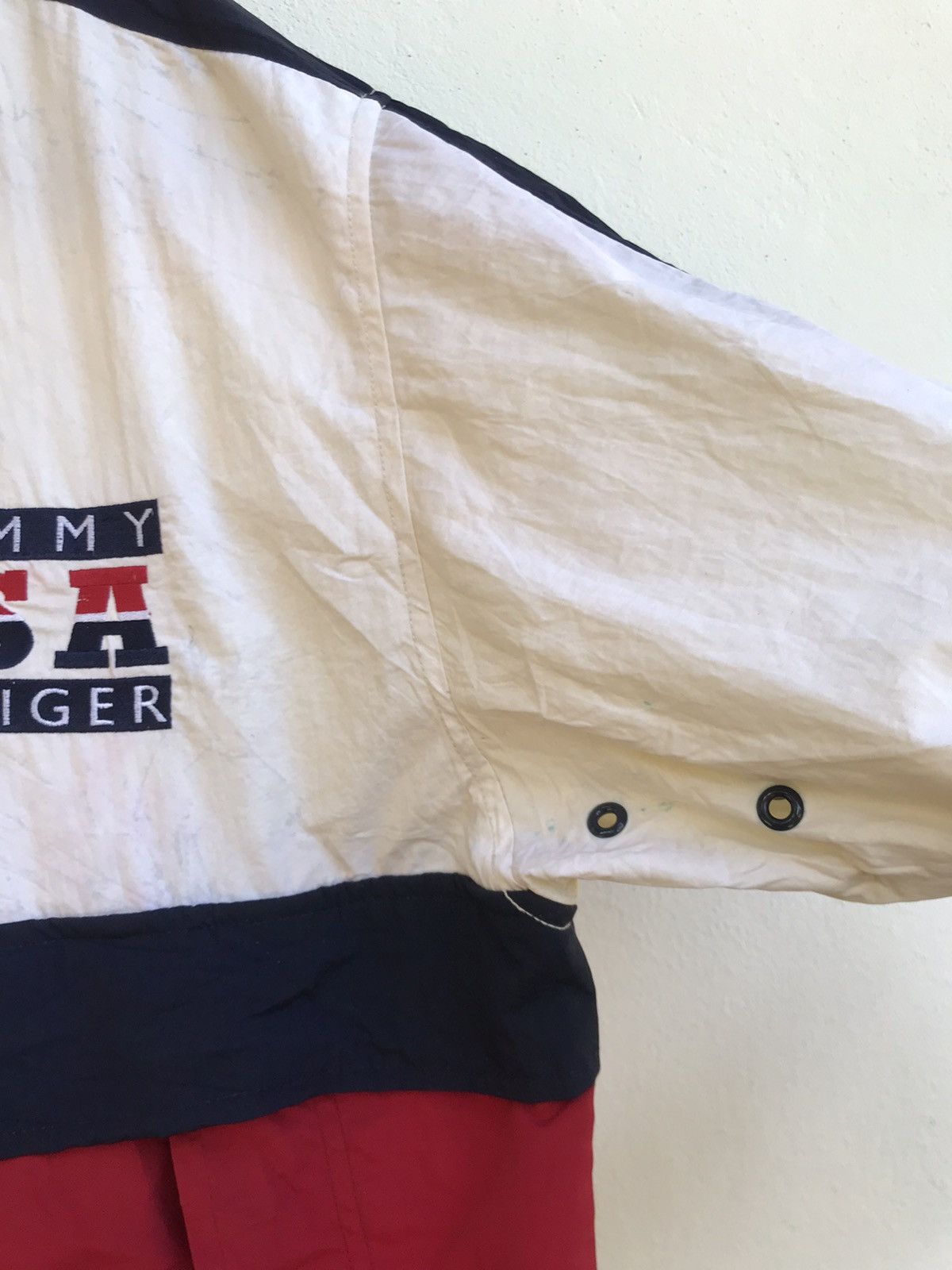 Tommy Hilfiger × Vintage Vintage 90s Tommy Hilfiger USA Big Logo Windbreaker Size US L / EU 52-54 / 3 - 14 Thumbnail