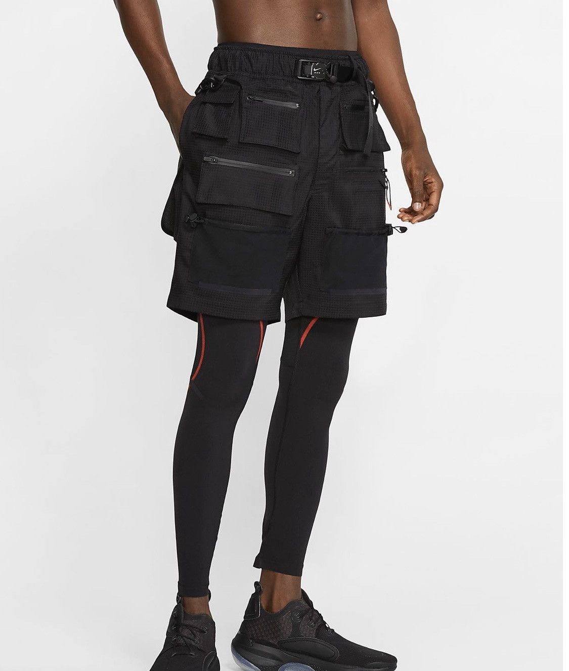 image of Alyx x Mmw Nike Mmw Hybrid 2 In 1 Shorts Size Small in Black, Men's