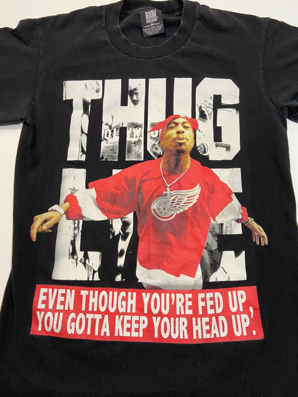 Pre-owned Band Tees 2000's Tupac Gotta Keep Your Head Up Tee In Black