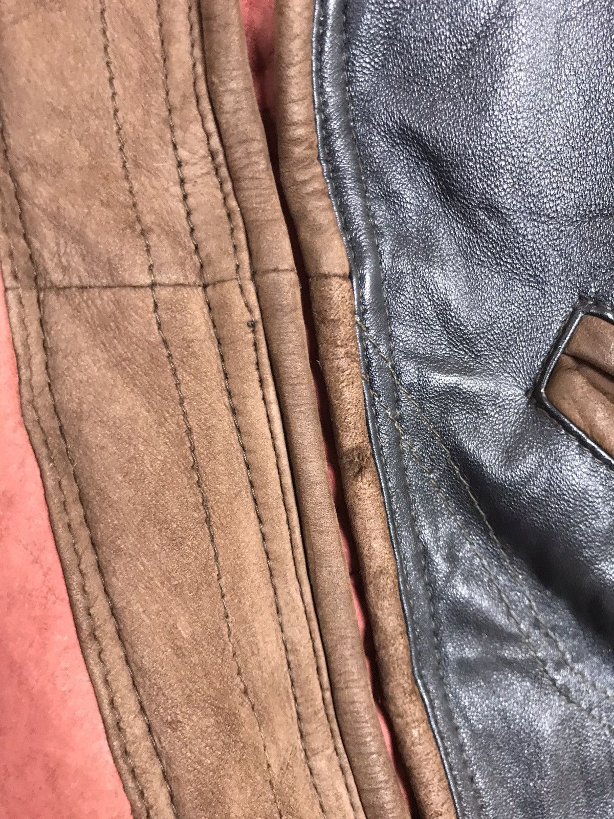 Leather Rare🔥Cowhide + Sheepskin Sherling Navajo Native Coat Size US S / EU 44-46 / 1 - 13 Thumbnail