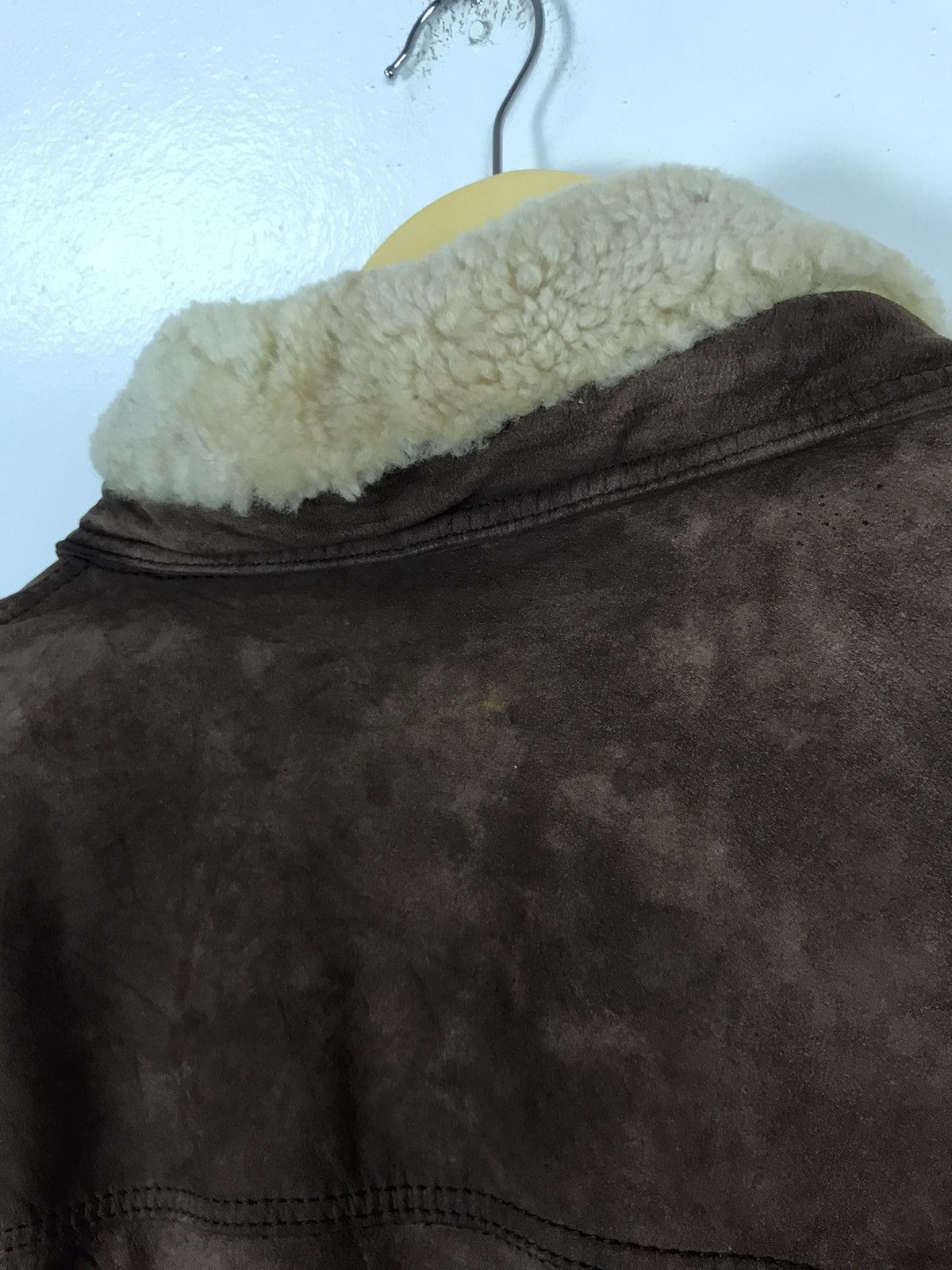 Leather Rare🔥Cowhide + Sheepskin Sherling Navajo Native Coat Size US S / EU 44-46 / 1 - 14 Thumbnail