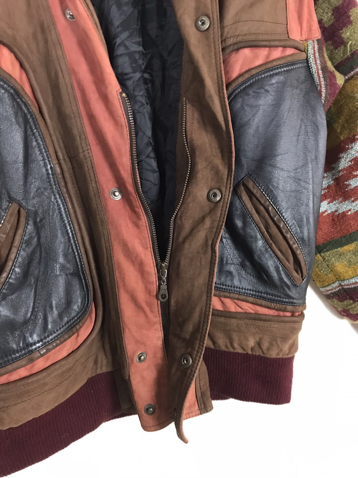 Leather Rare🔥Cowhide + Sheepskin Sherling Navajo Native Coat Size US S / EU 44-46 / 1 - 18 Thumbnail