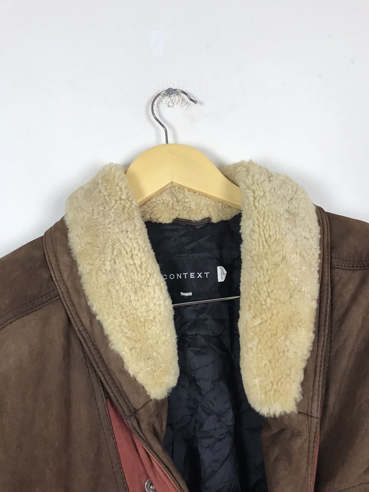Leather Rare🔥Cowhide + Sheepskin Sherling Navajo Native Coat Size US S / EU 44-46 / 1 - 11 Thumbnail