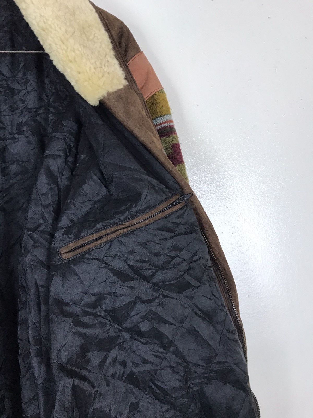 Leather Rare🔥Cowhide + Sheepskin Sherling Navajo Native Coat Size US S / EU 44-46 / 1 - 20 Thumbnail