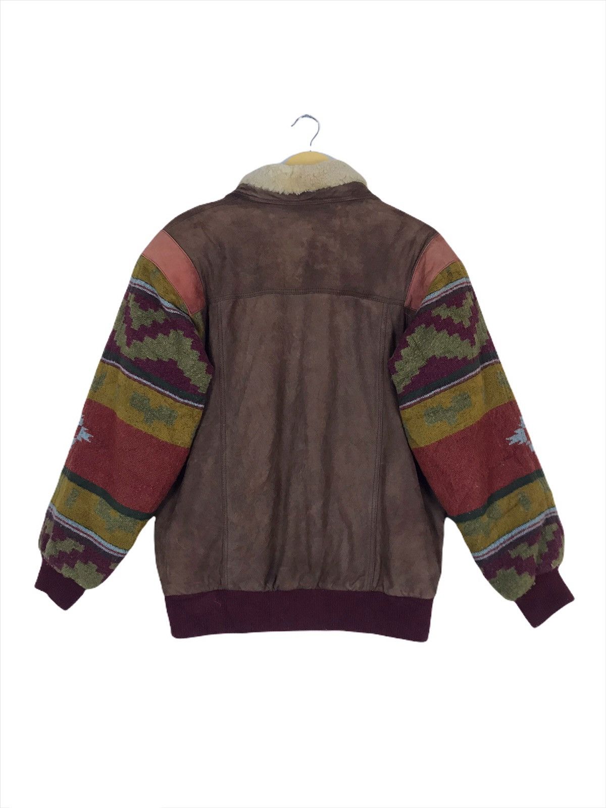 Leather Rare🔥Cowhide + Sheepskin Sherling Navajo Native Coat Size US S / EU 44-46 / 1 - 3 Thumbnail