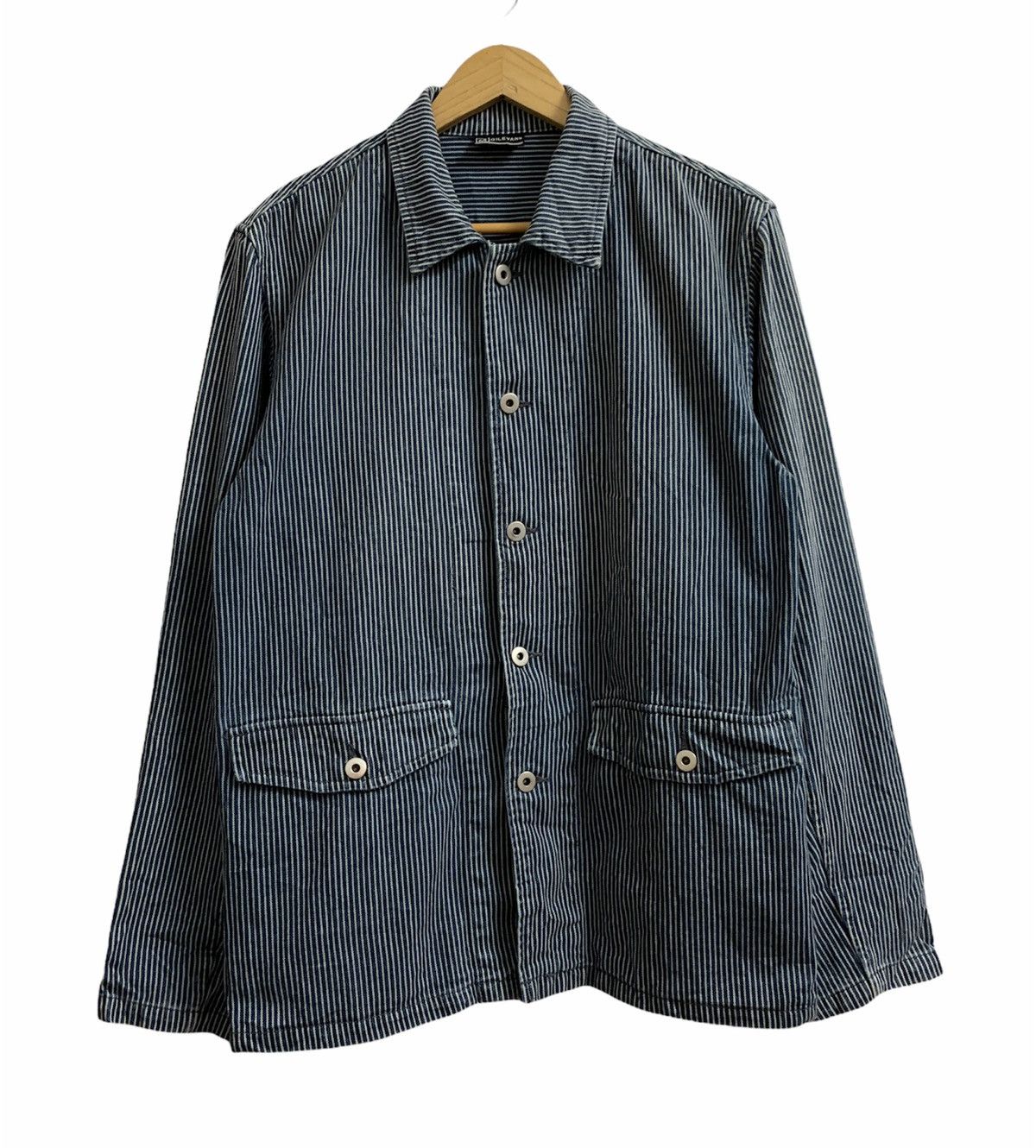 Japanese Brand Gilevans Workwear Hickory Button Jacket Size US M / EU 48-50 / 2 - 1 Thumbnail