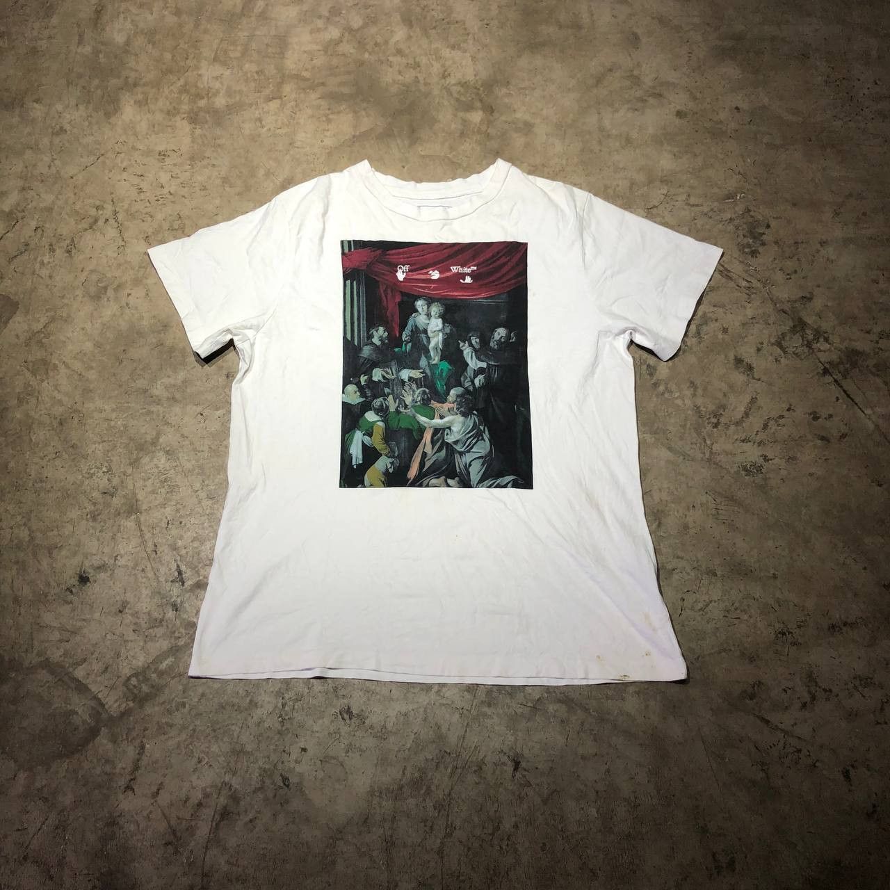 image of Off White Off-White Ss21 Caravaggio Arrows Tee, Men's (Size Large)