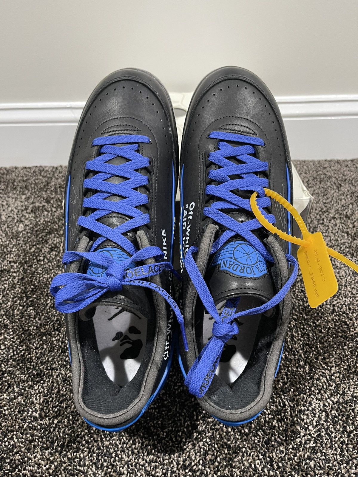 Jordan Brand × Off-White Jordan 2 Retro Low SP Off-White Virgil Black Blue Size US 13 / EU 46 - 7 Thumbnail