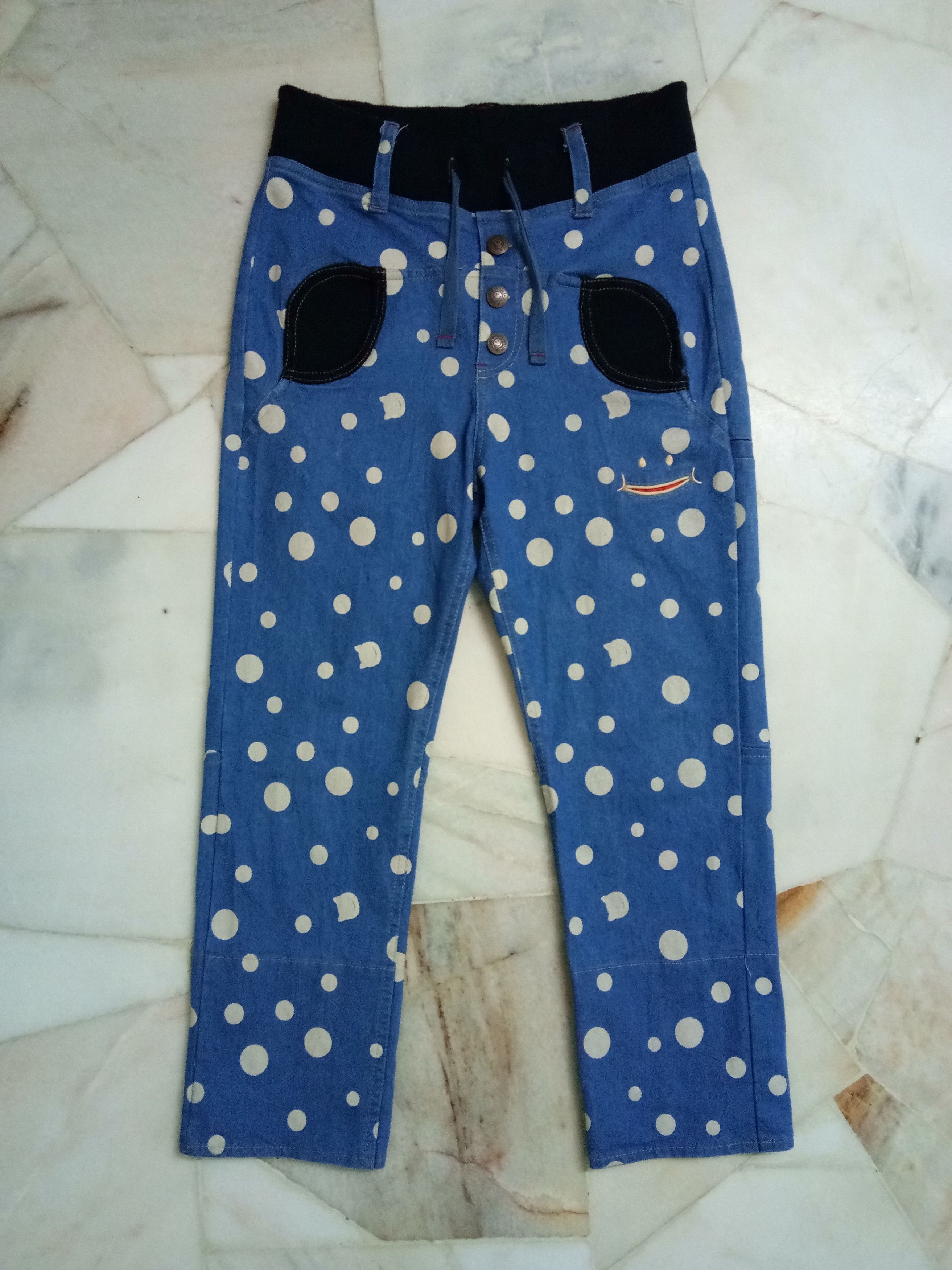 Japanese Brand Polkadot Up smile drawstring pants Size 30" / US 8 / IT 44 - 1 Thumbnail