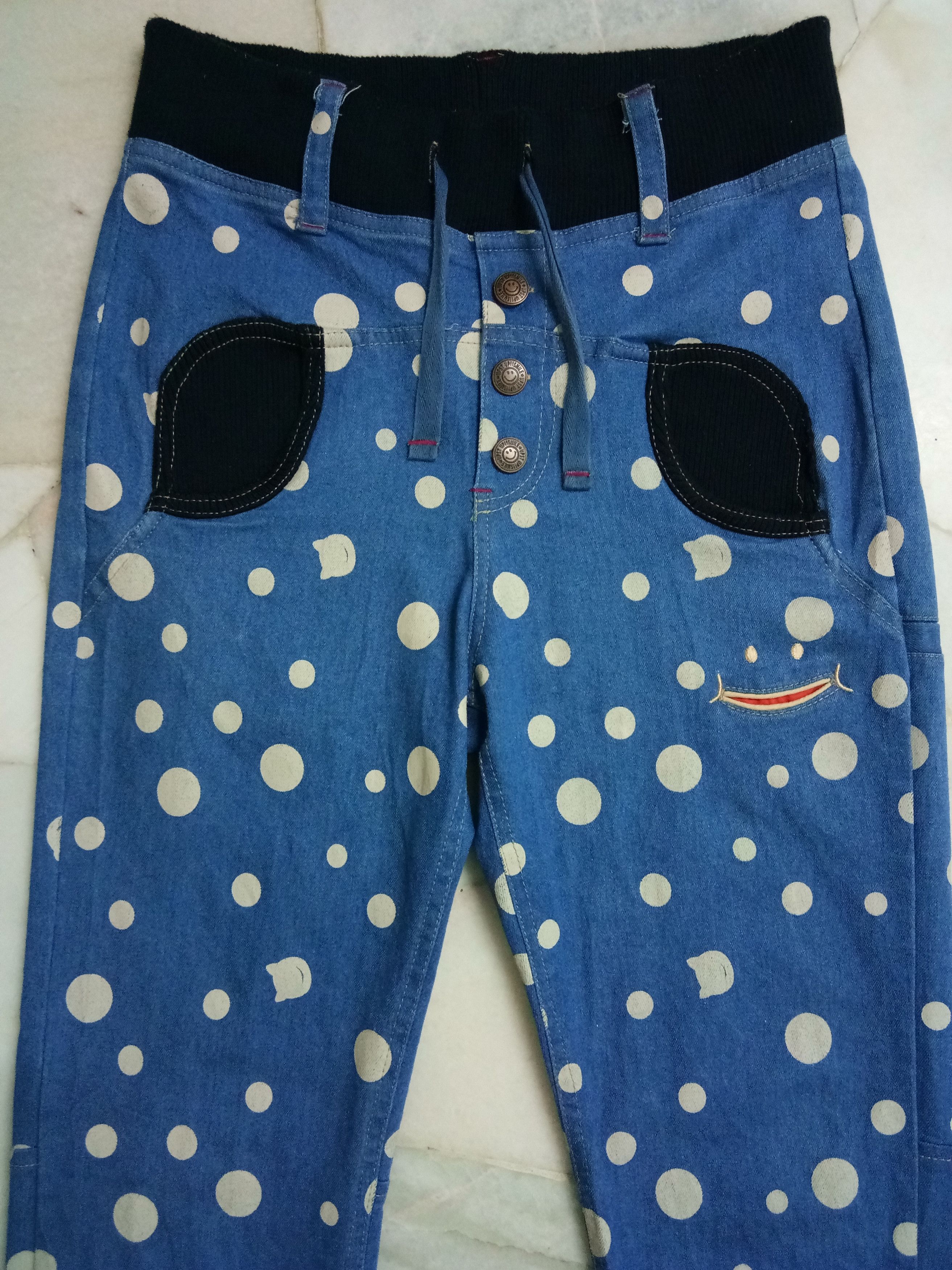 Japanese Brand Polkadot Up smile drawstring pants Size 30" / US 8 / IT 44 - 2 Thumbnail