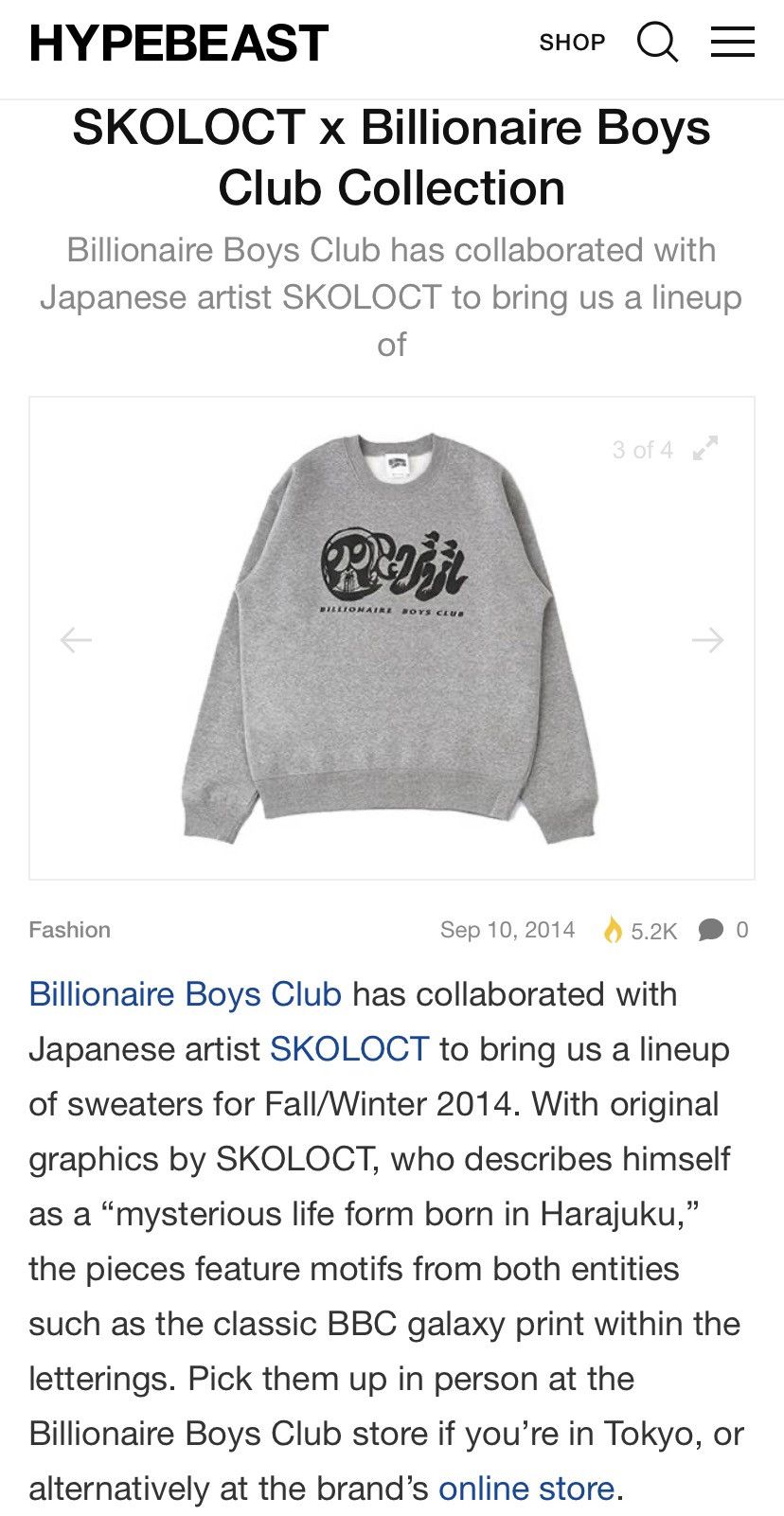 Billionaire Boys Club × Skoloct AW14 Skoloct x BBC limited Japan Release Size US L / EU 52-54 / 3 - 11 Thumbnail