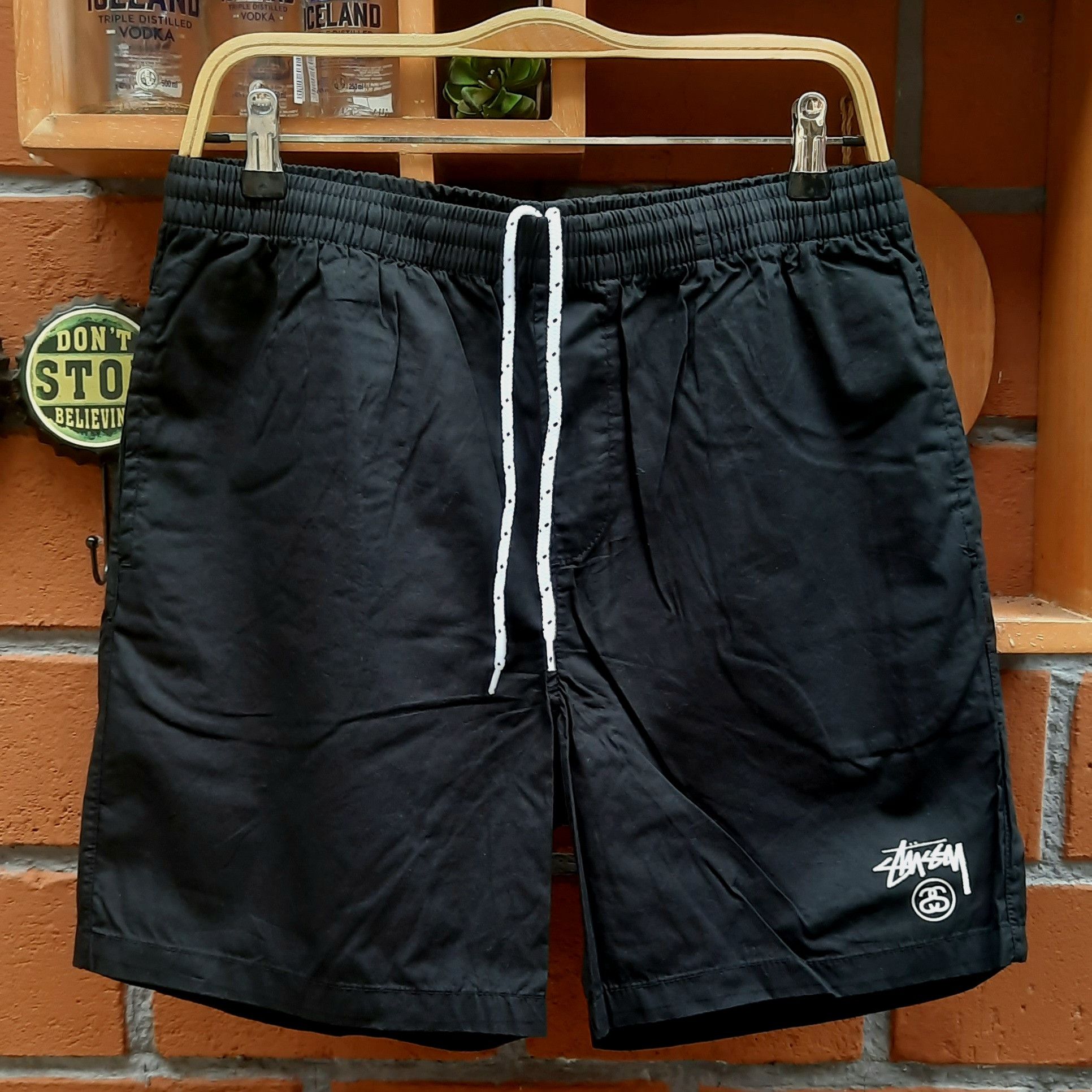 image of Stussy Ss Link Shorts in Black, Men's (Size 32)