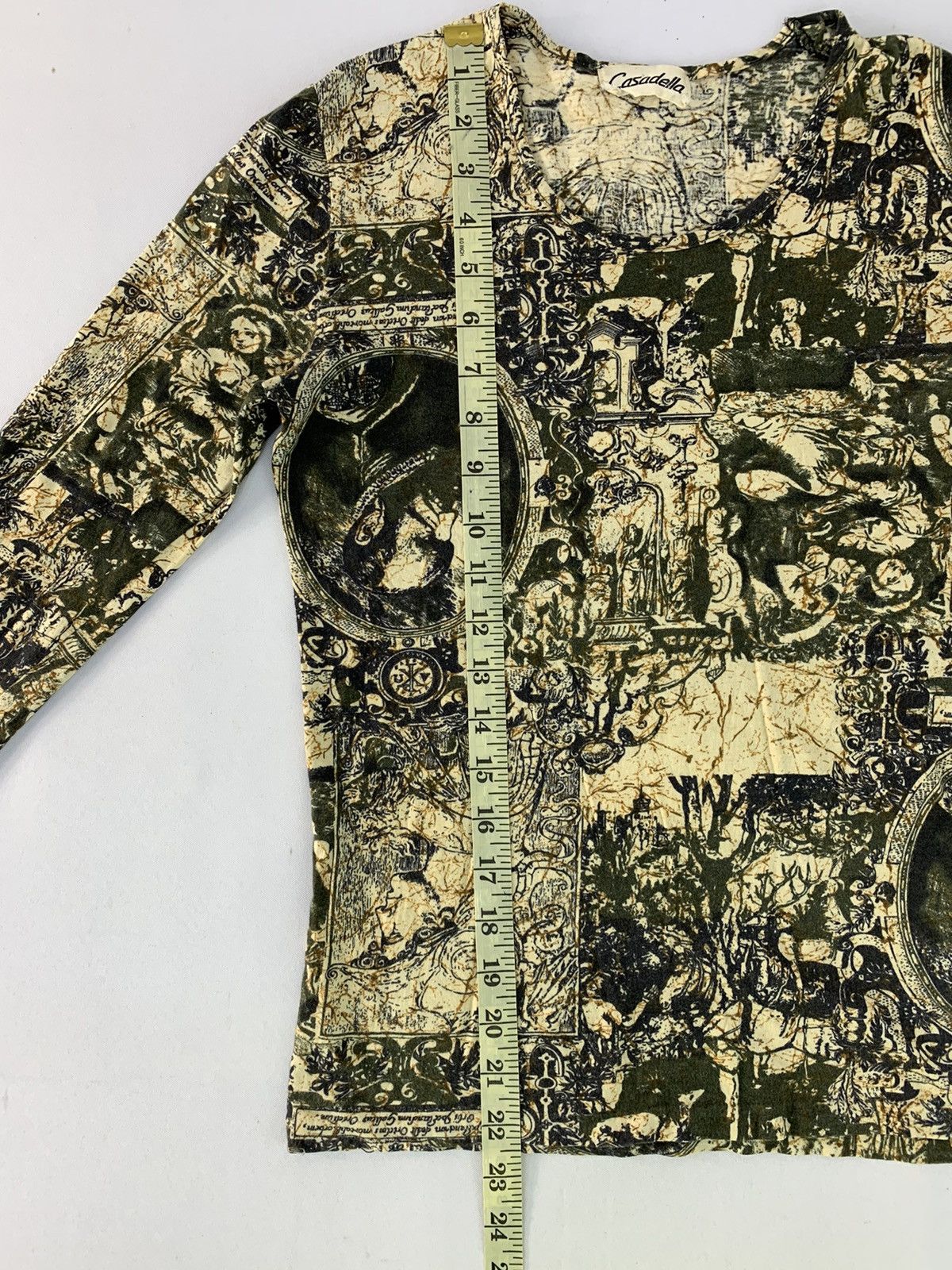 Native 90s Japanese Brand Casadella Baroque Art Over Printed Tee Size XS / US 0-2 / IT 36-38 - 7 Thumbnail