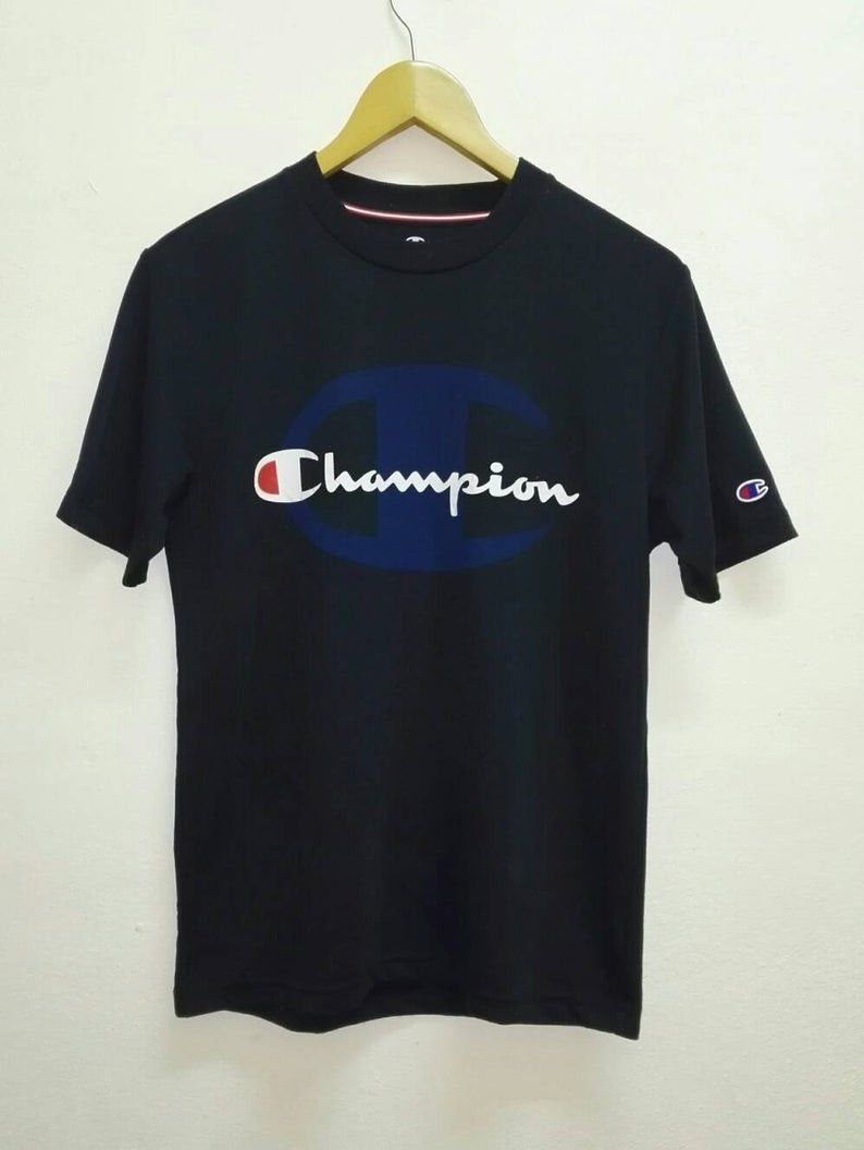 image of Steals Champion Big Logo Tshirt Saiz Medium in Navy Blue, Men's