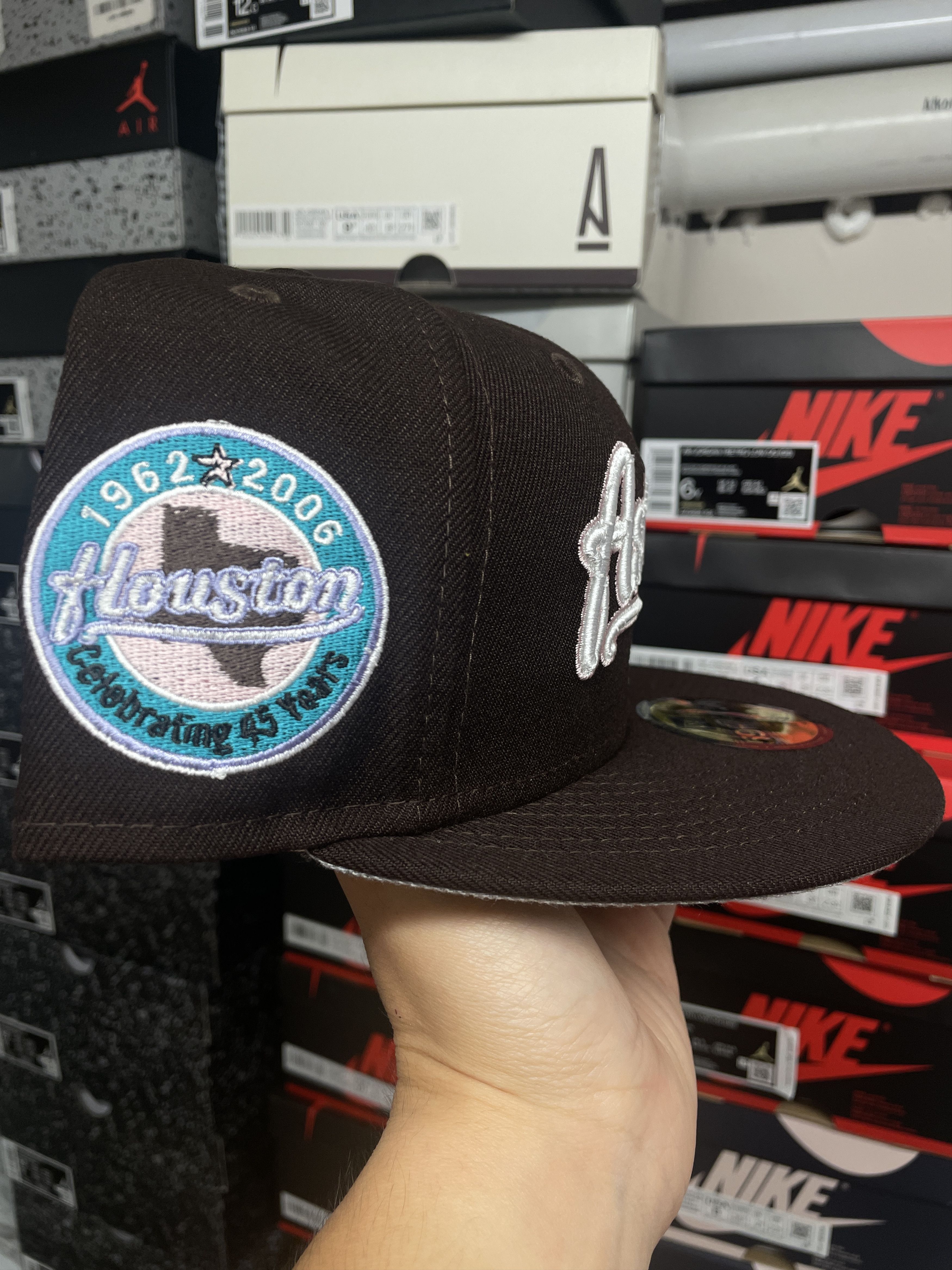 MLB × New Era 7 3/8 Script Houston Astros 45 Years Brown Burntwood Pink Size ONE SIZE - 3 Thumbnail