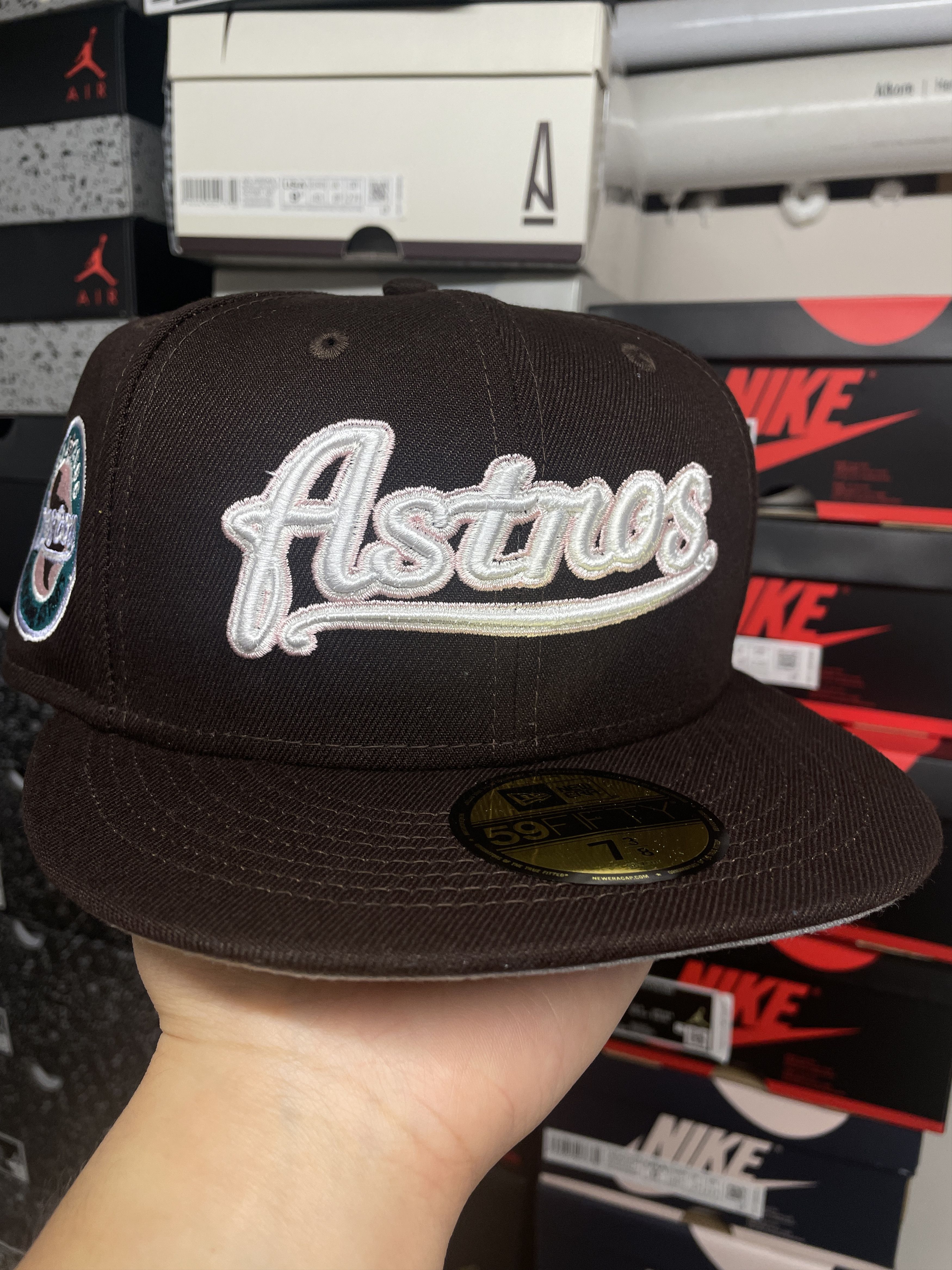 MLB × New Era 7 3/8 Script Houston Astros 45 Years Brown Burntwood Pink Size ONE SIZE - 1 Thumbnail