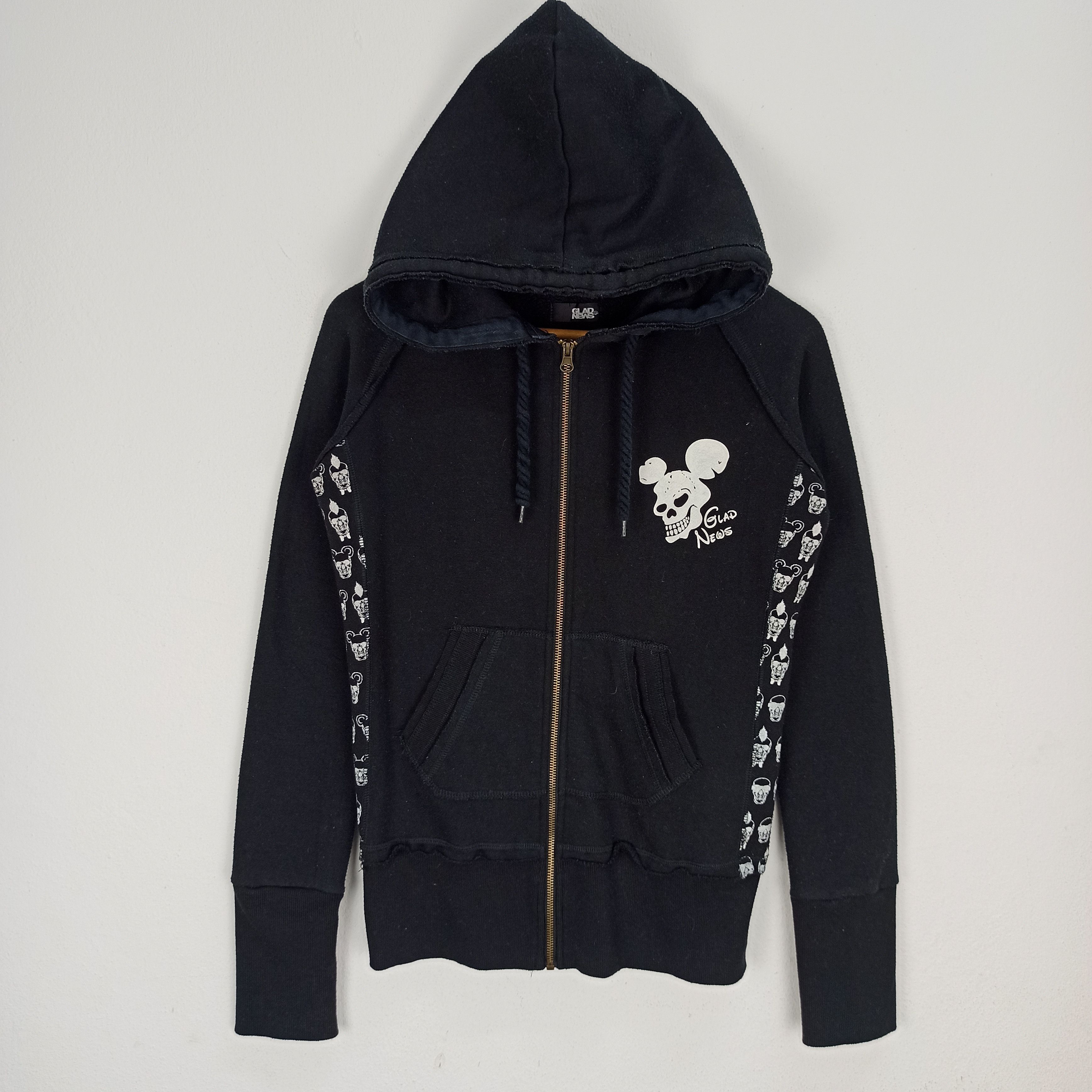 Pre-owned Hysteric Glamour X If Six Was Nine Needgoneglad News Skull Mickey Seditionaries Hoodie In Black