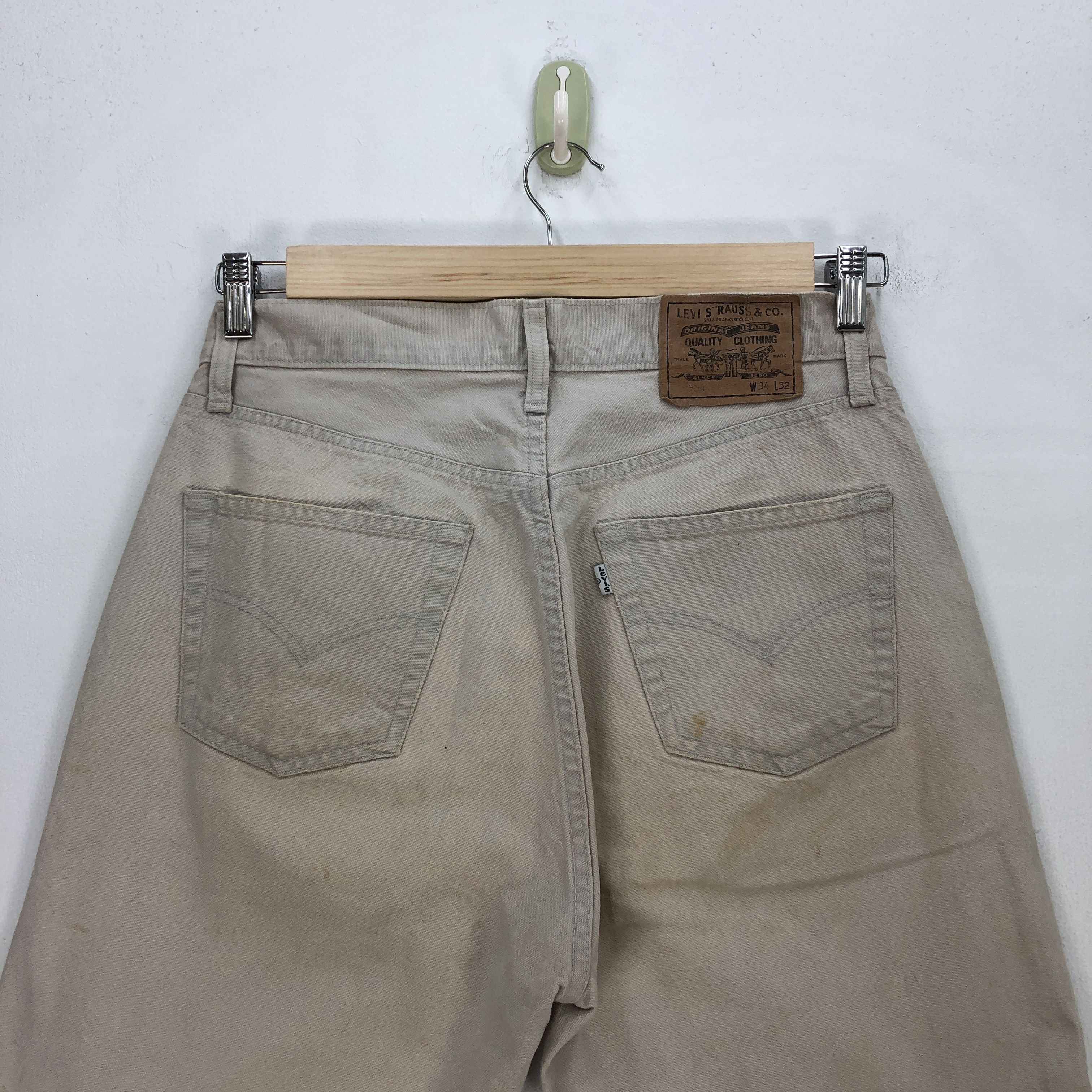Levi's Vintage Levis Jeans Beige Dirty Levis 554 Denim Pants Size US 30 / EU 46 - 4 Thumbnail