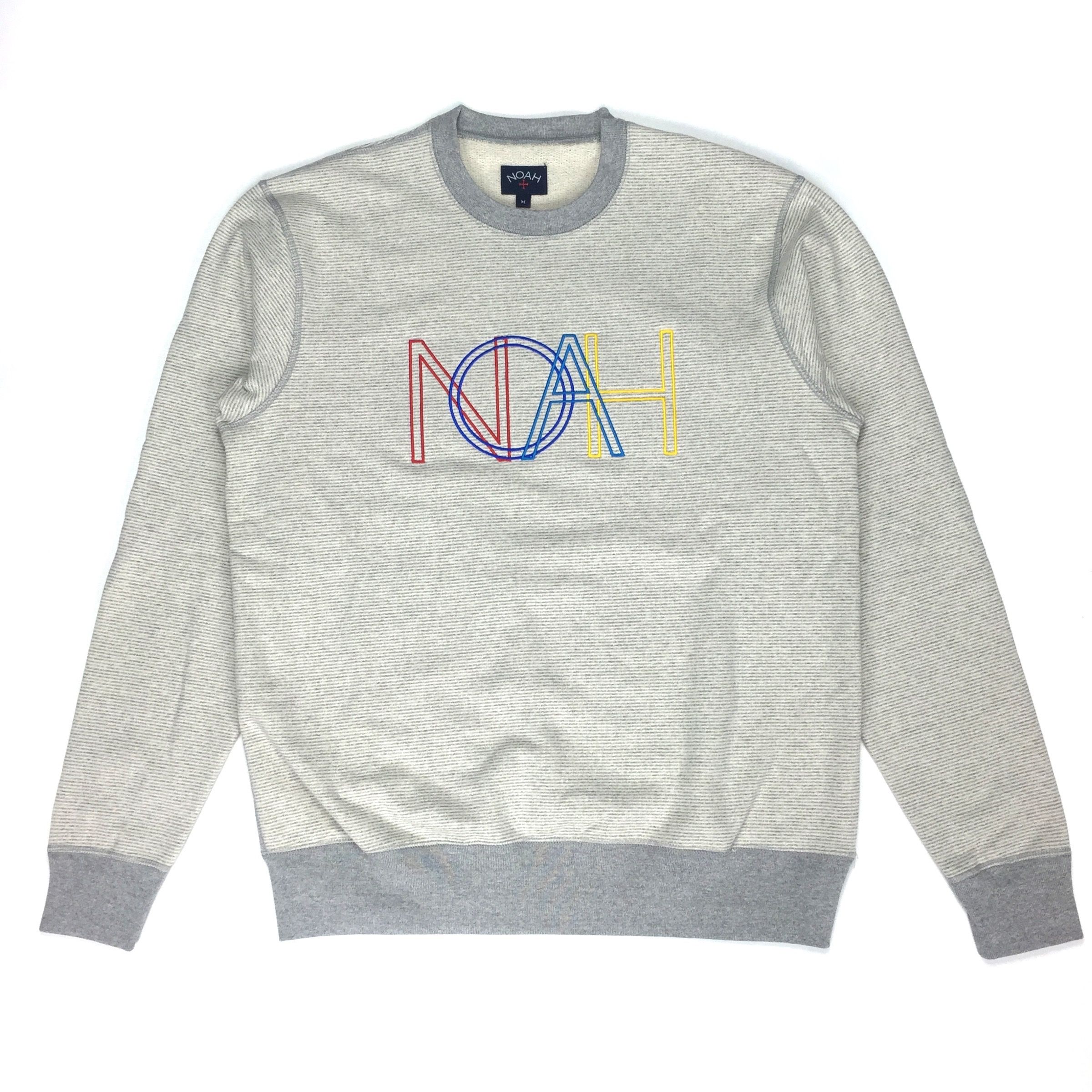 Pre-owned Noah Gray Retro Logo Embroidered Sweatshirt Ds In Grey