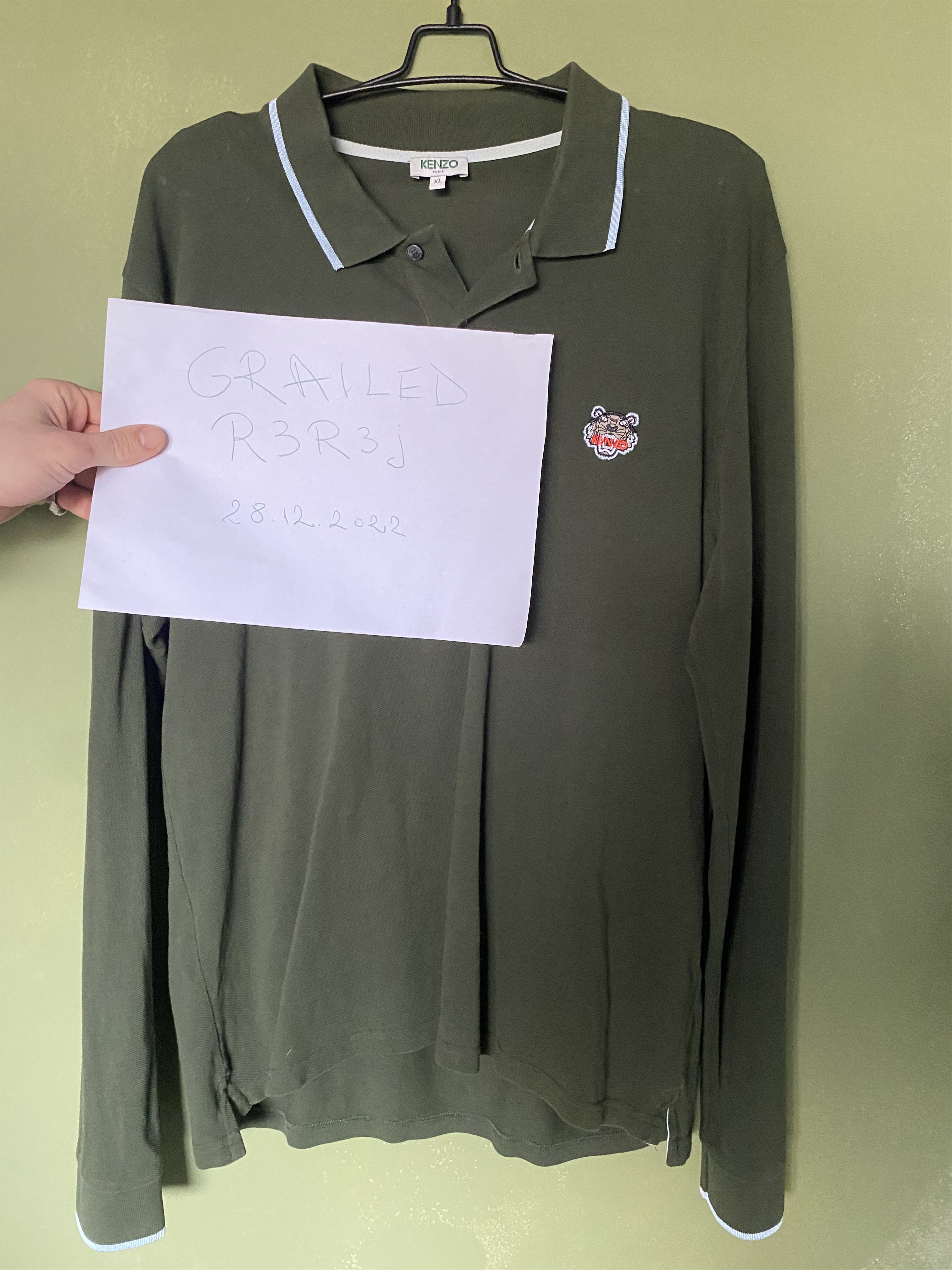 Kenzo KENZO Tiger Logo Long Sleeve Polo Size US XL / EU 56 / 4 - 9 Thumbnail