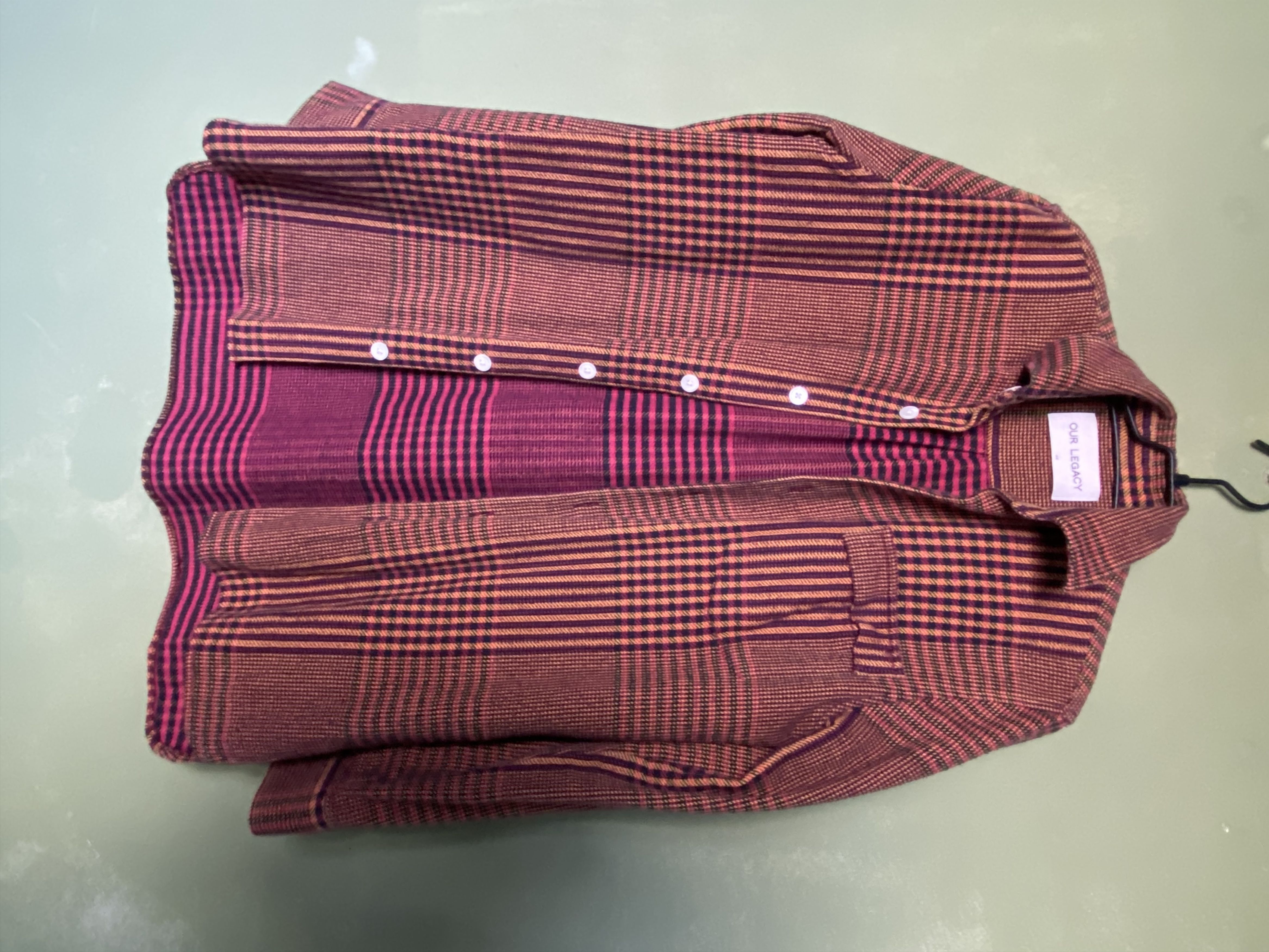 image of Our Legacy Heavy Shirt in Burgandy, Men's (Size Small)