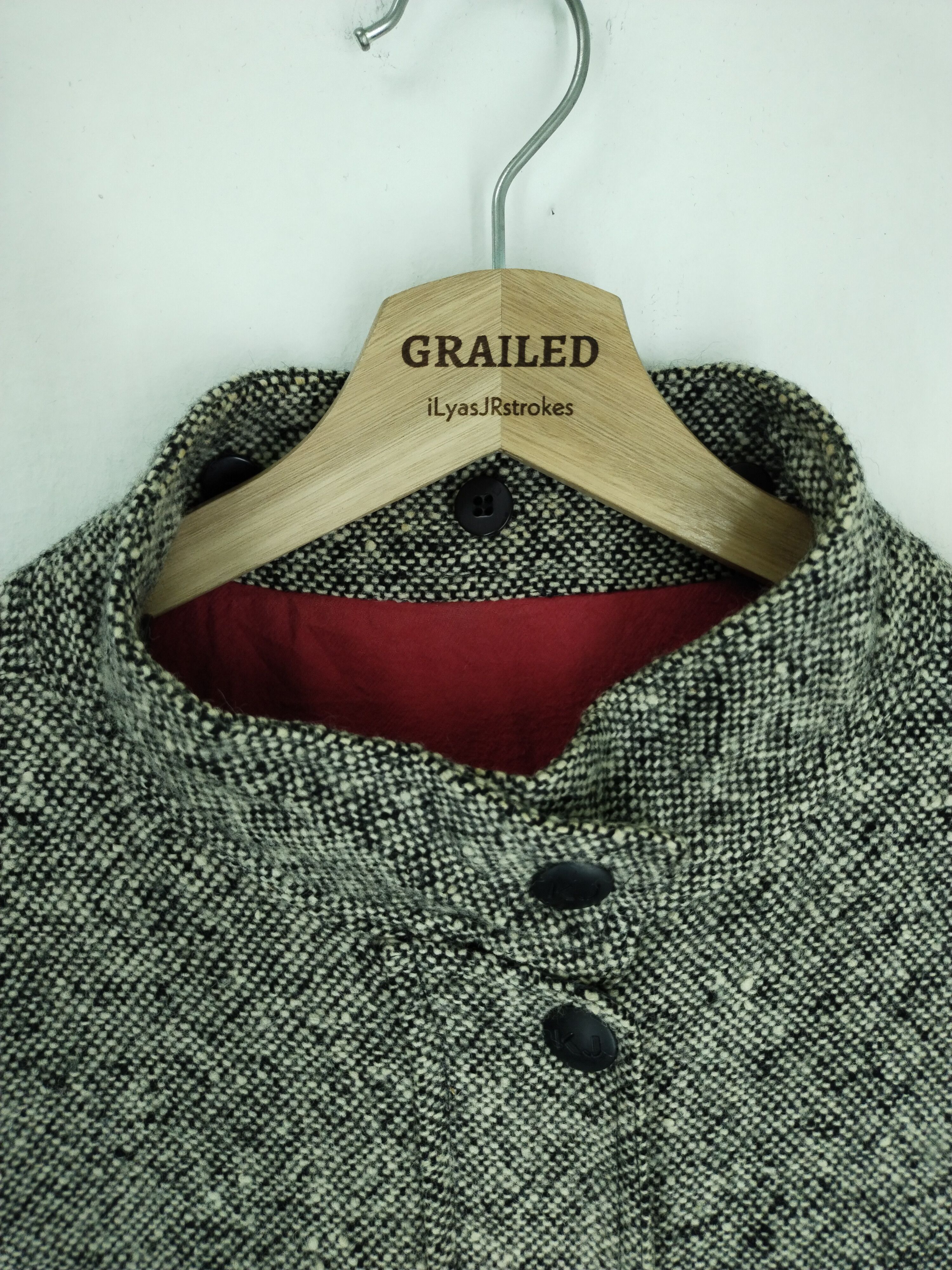 Krizia Uomo VINTAGE KRIZIA JEANS CHEETAH OGLAN WOOL HERRINGBONE COAT Size US L / EU 52-54 / 3 - 20 Thumbnail