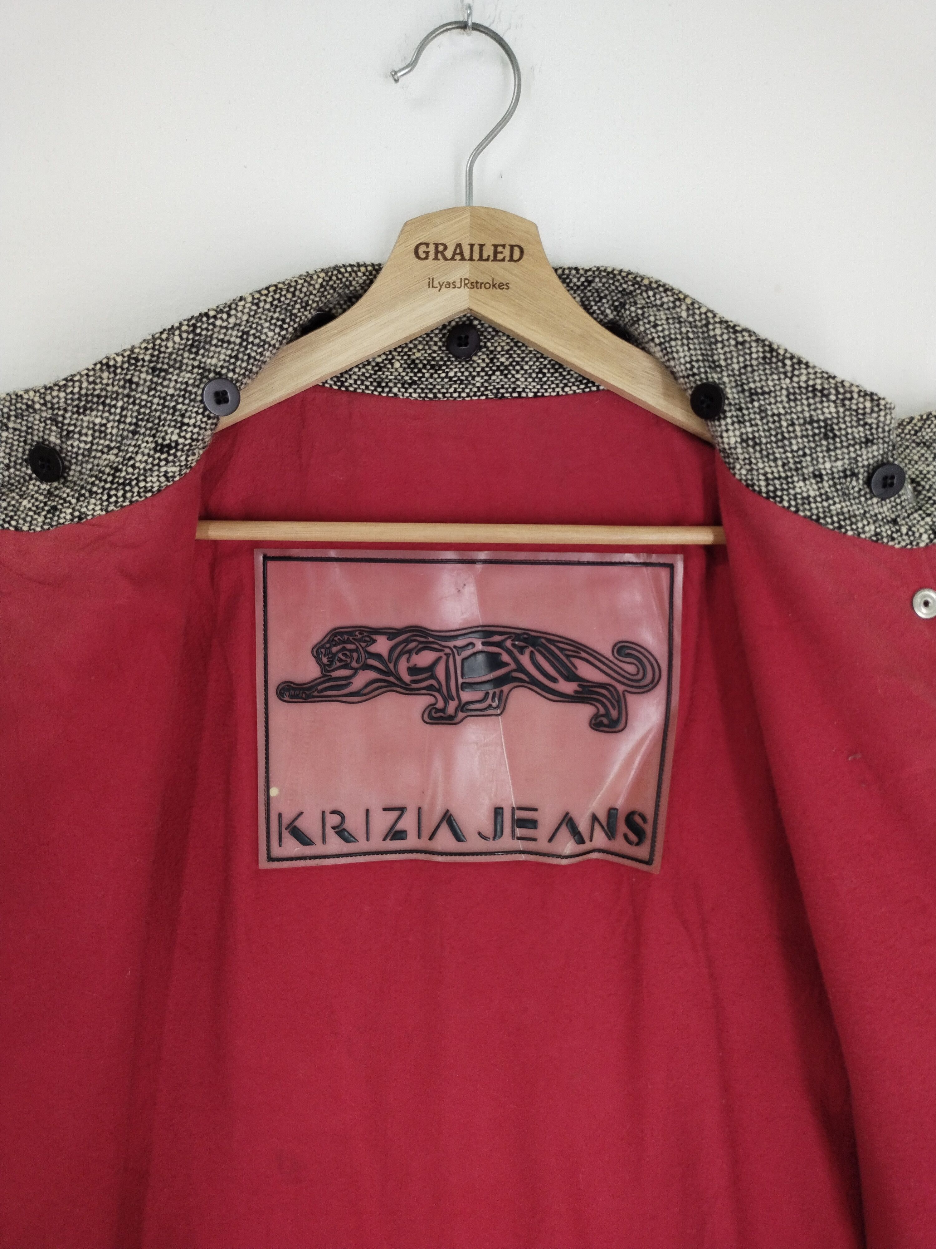 Krizia Uomo VINTAGE KRIZIA JEANS CHEETAH OGLAN WOOL HERRINGBONE COAT Size US L / EU 52-54 / 3 - 19 Thumbnail