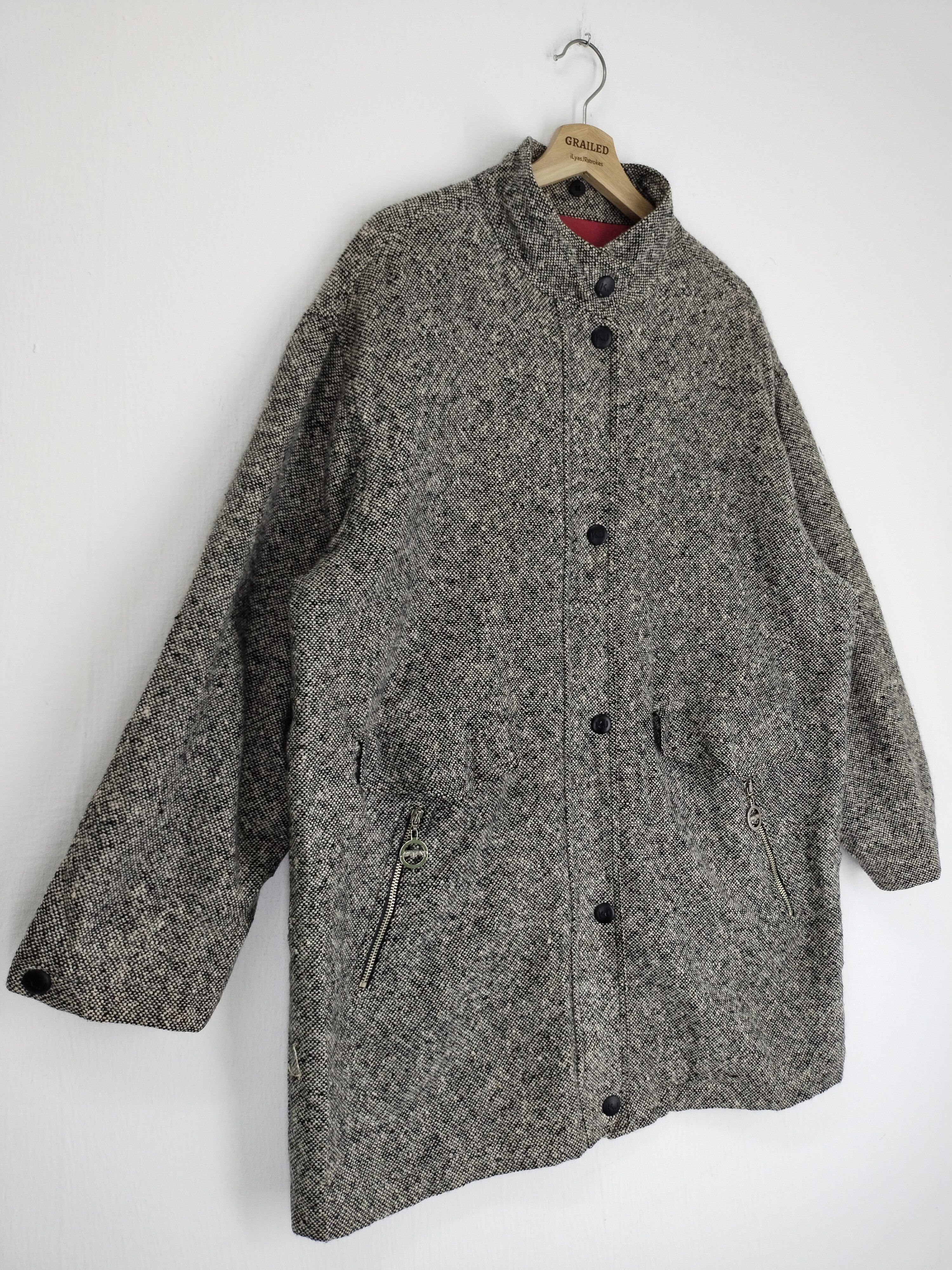 Krizia Uomo VINTAGE KRIZIA JEANS CHEETAH OGLAN WOOL HERRINGBONE COAT Size US L / EU 52-54 / 3 - 4 Thumbnail