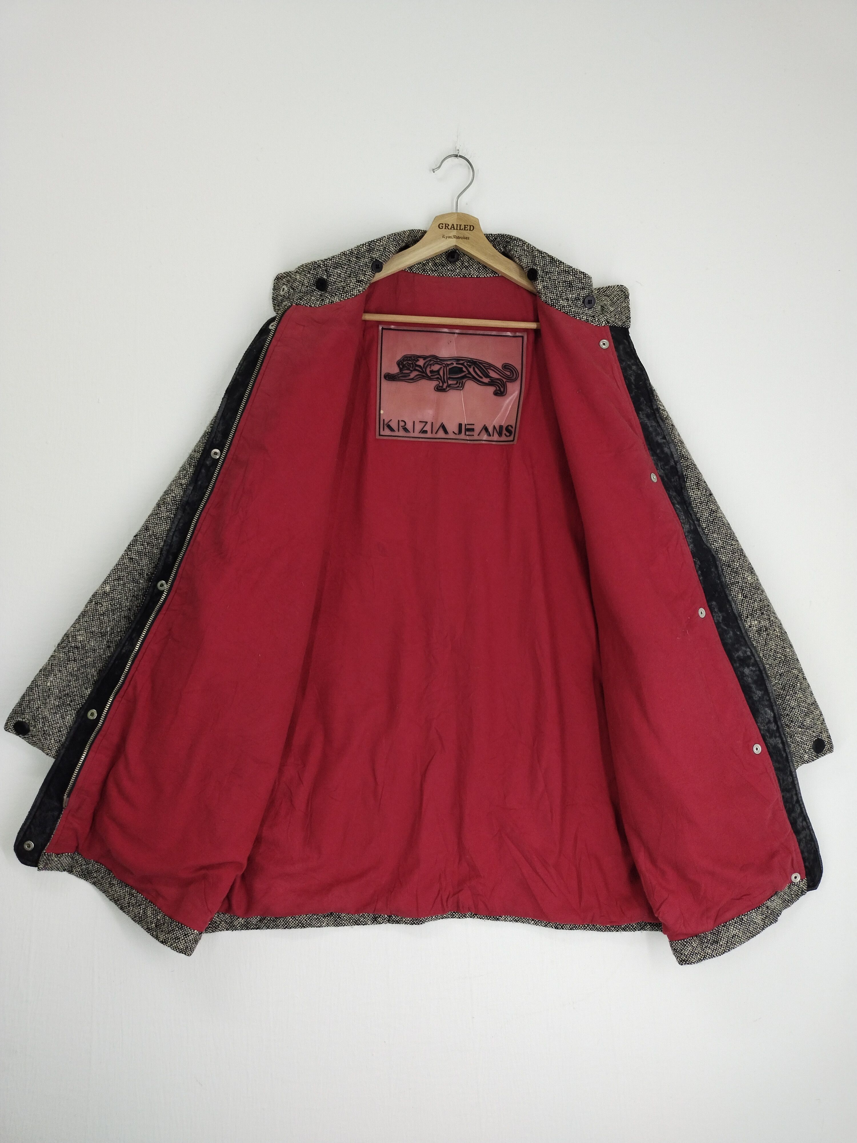 Krizia Uomo VINTAGE KRIZIA JEANS CHEETAH OGLAN WOOL HERRINGBONE COAT Size US L / EU 52-54 / 3 - 2 Thumbnail