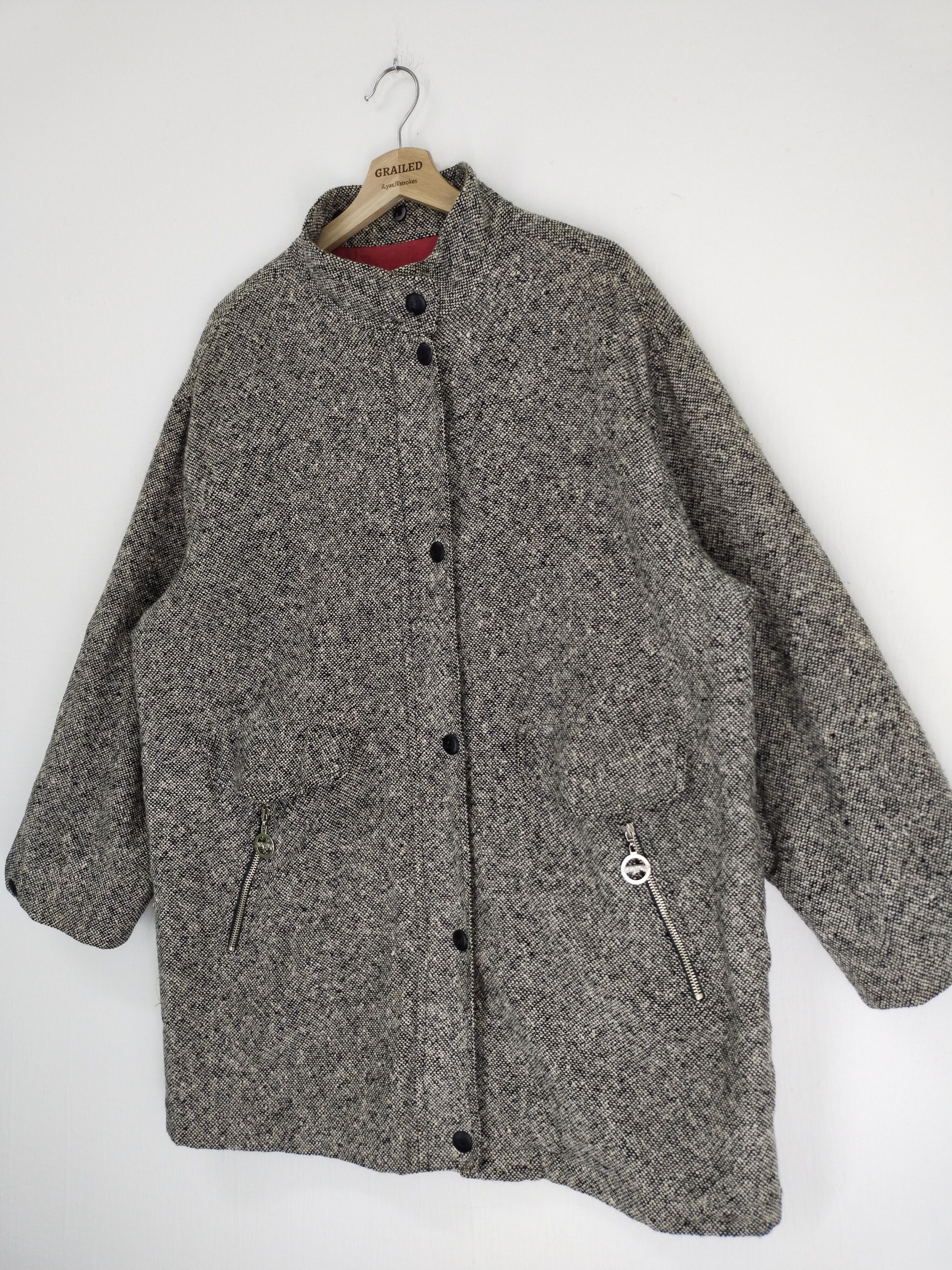 Krizia Uomo VINTAGE KRIZIA JEANS CHEETAH OGLAN WOOL HERRINGBONE COAT Size US L / EU 52-54 / 3 - 3 Thumbnail