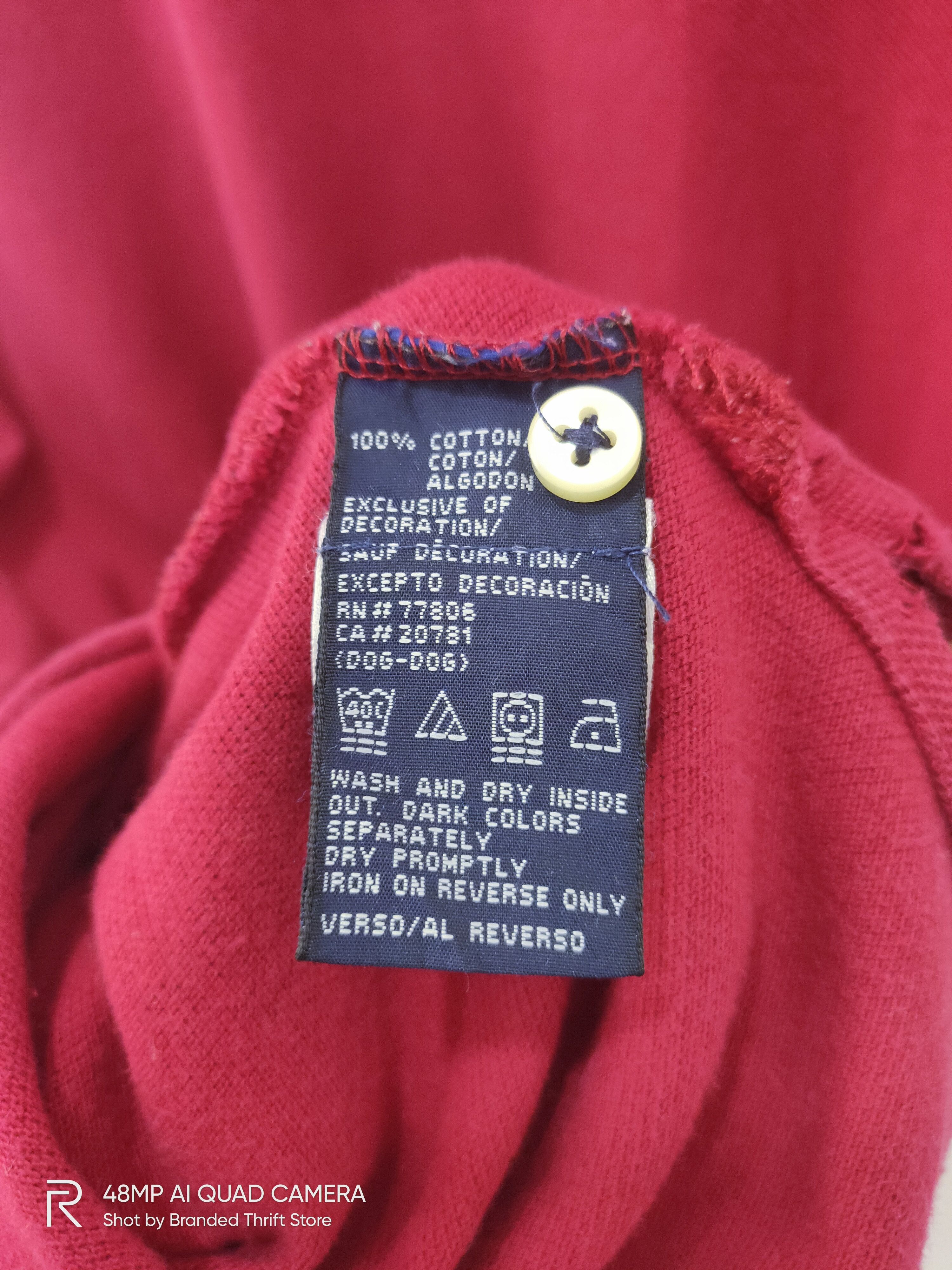 Tommy Hilfiger × Vintage Vintage TOMMY HILFIGER Shoulder Striped ButtonUp Polo Shirt Size US L / EU 52-54 / 3 - 3 Thumbnail