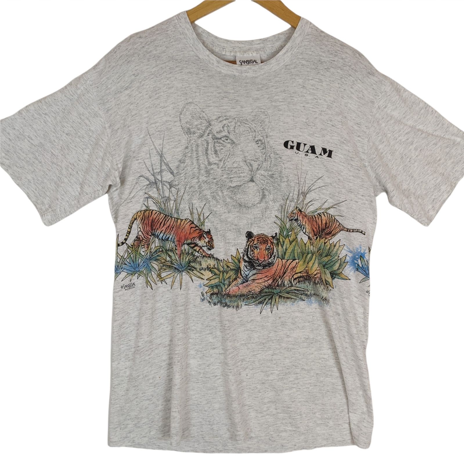 Vintage 80's SANSEGAL Guam Hawaii Tiger Single Stitches T-Shirt Size US M / EU 48-50 / 2 - 2 Thumbnail