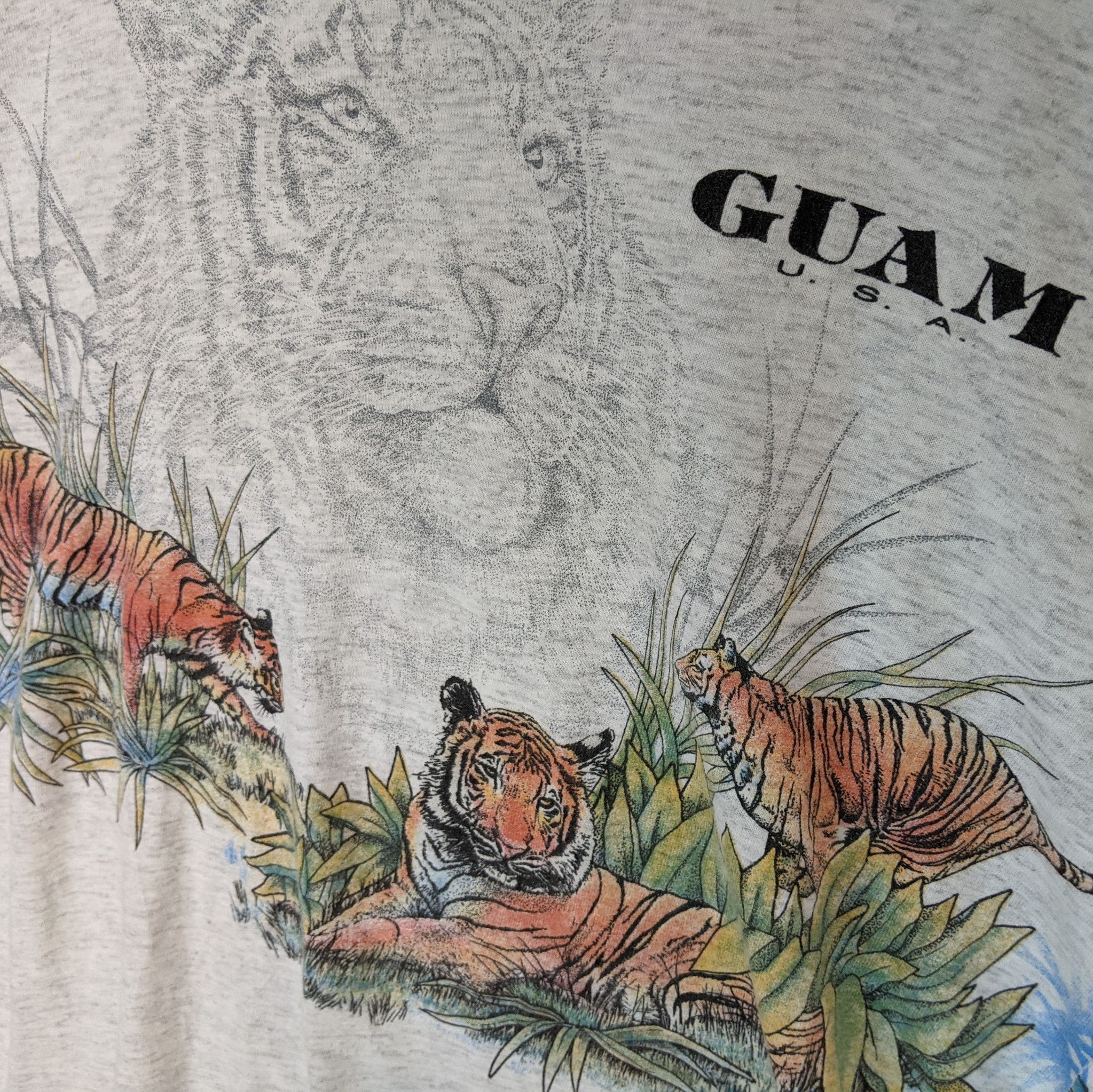 Vintage 80's SANSEGAL Guam Hawaii Tiger Single Stitches T-Shirt Size US M / EU 48-50 / 2 - 7 Thumbnail