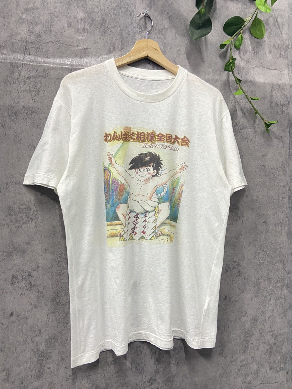 Japanese Brand × Vintage Vintage 90’s Wanpaku Sumo International Single Stitch Tshirt Size US L / EU 52-54 / 3 - 4 Thumbnail
