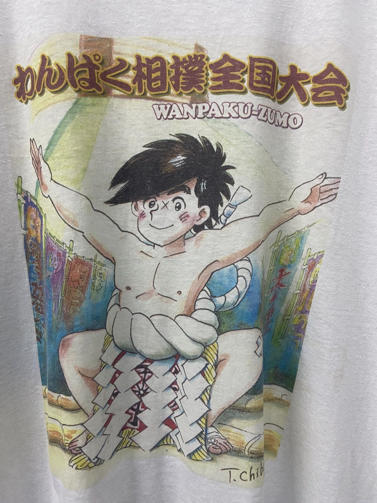Japanese Brand × Vintage Vintage 90’s Wanpaku Sumo International Single Stitch Tshirt Size US L / EU 52-54 / 3 - 5 Thumbnail