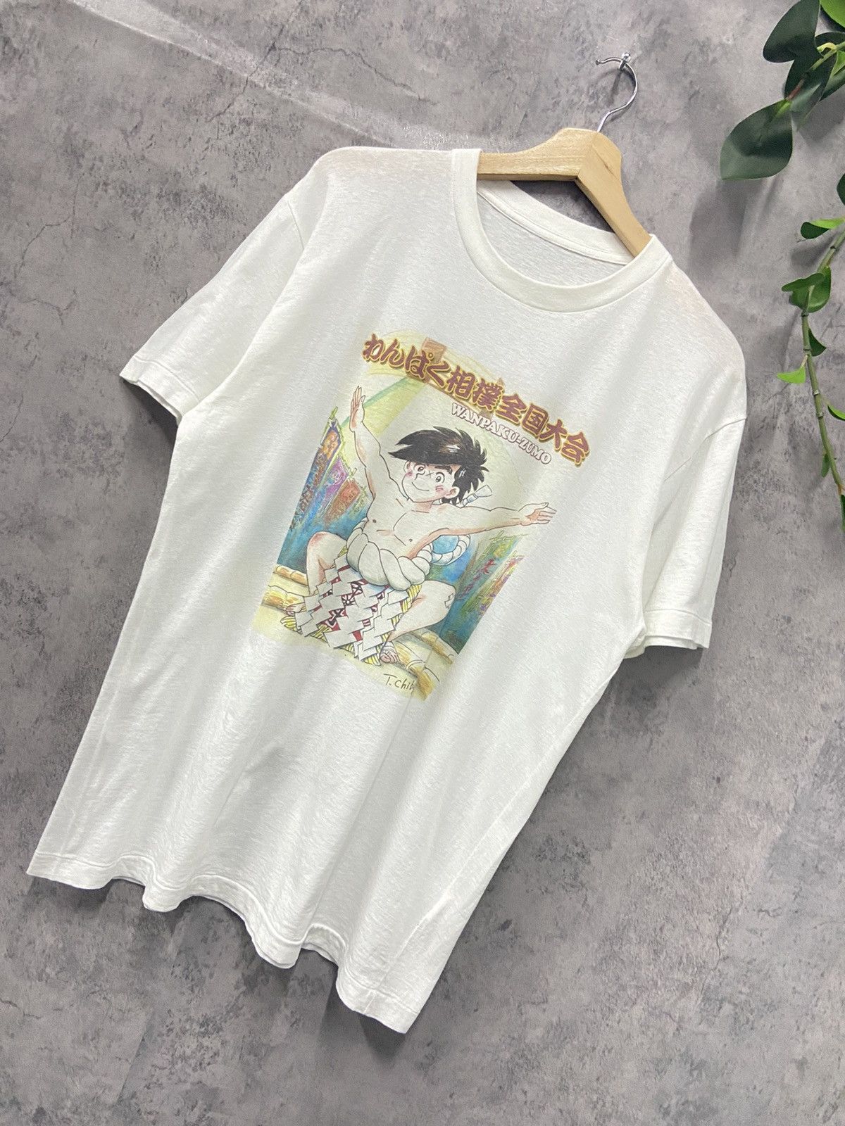 Japanese Brand × Vintage Vintage 90’s Wanpaku Sumo International Single Stitch Tshirt Size US L / EU 52-54 / 3 - 3 Thumbnail