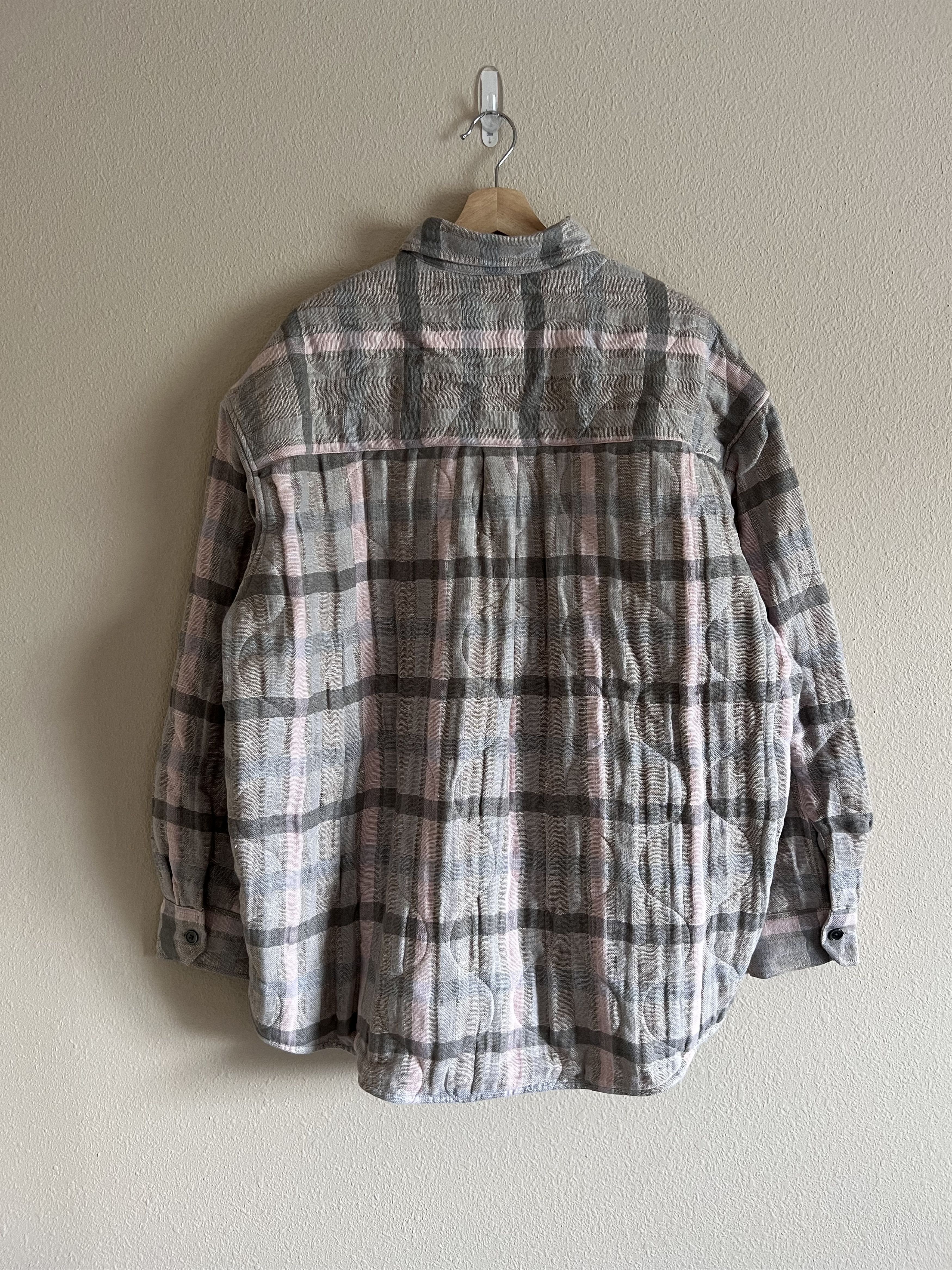 Our Legacy × Stussy Stussy Our Legacy Quilted Borrowed Jacket Pale Linen Check Size US L / EU 52-54 / 3 - 4 Thumbnail
