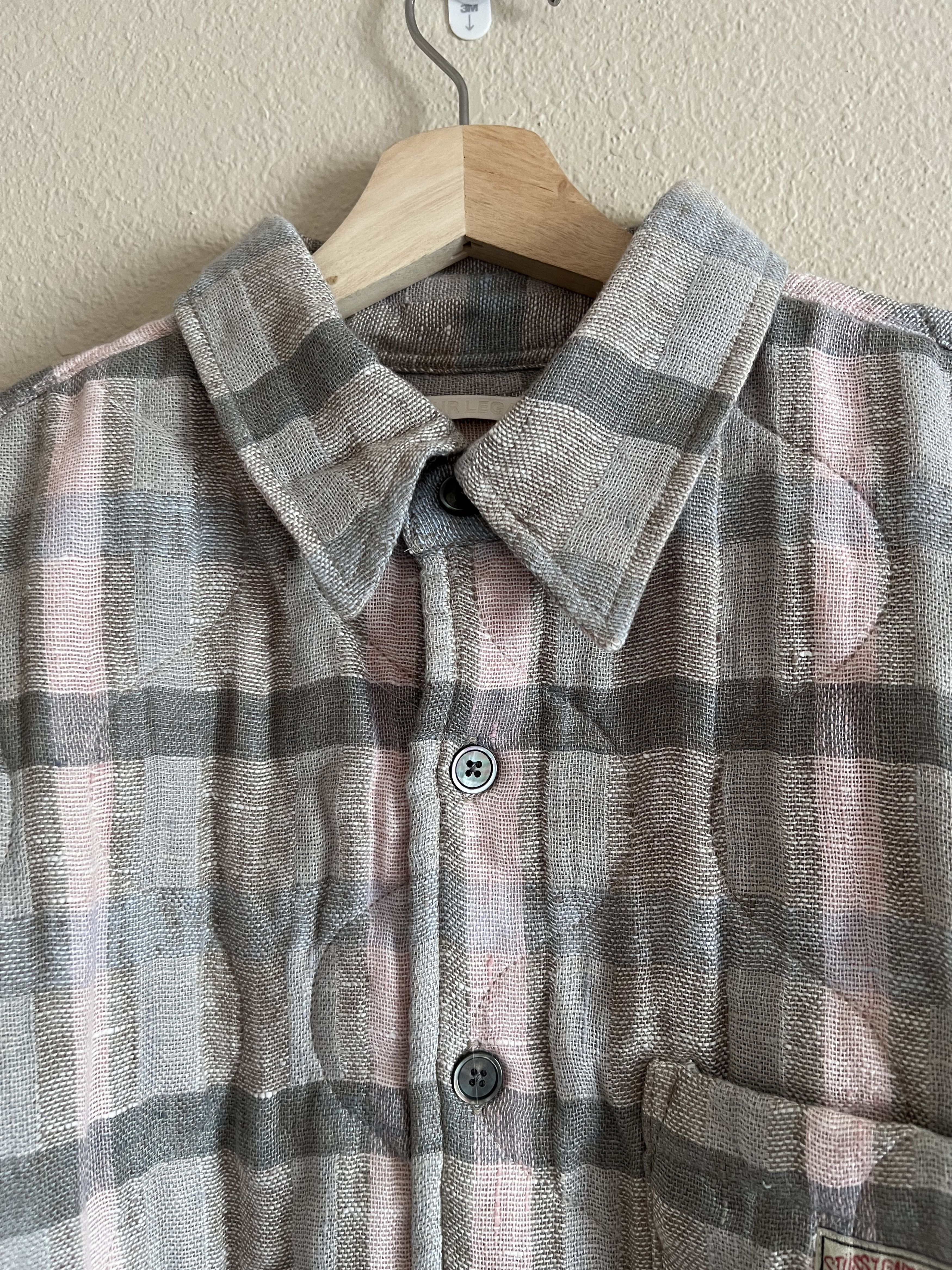 Our Legacy × Stussy Stussy Our Legacy Quilted Borrowed Jacket Pale Linen Check Size US L / EU 52-54 / 3 - 3 Thumbnail