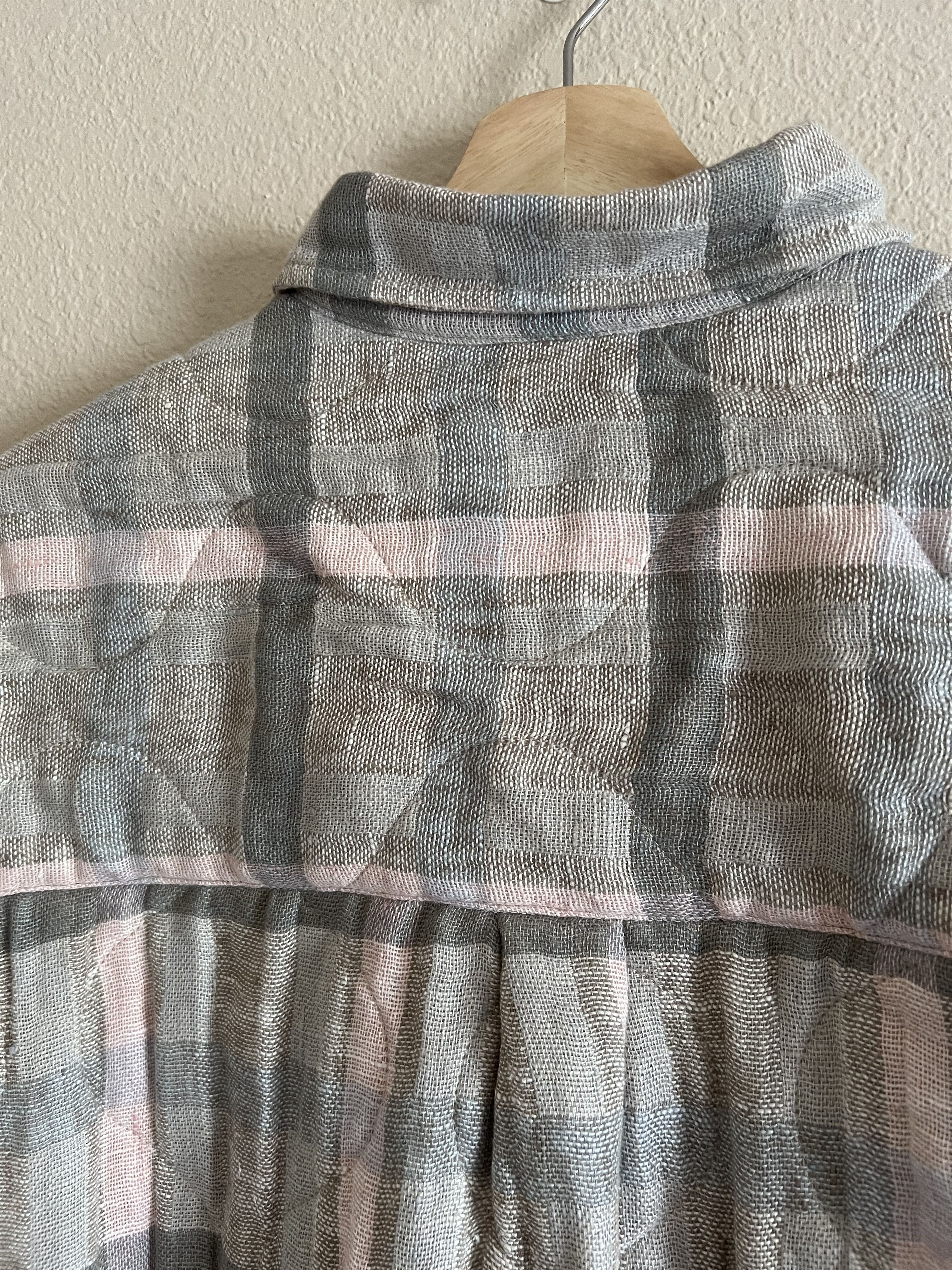Our Legacy × Stussy Stussy Our Legacy Quilted Borrowed Jacket Pale Linen Check Size US L / EU 52-54 / 3 - 5 Thumbnail