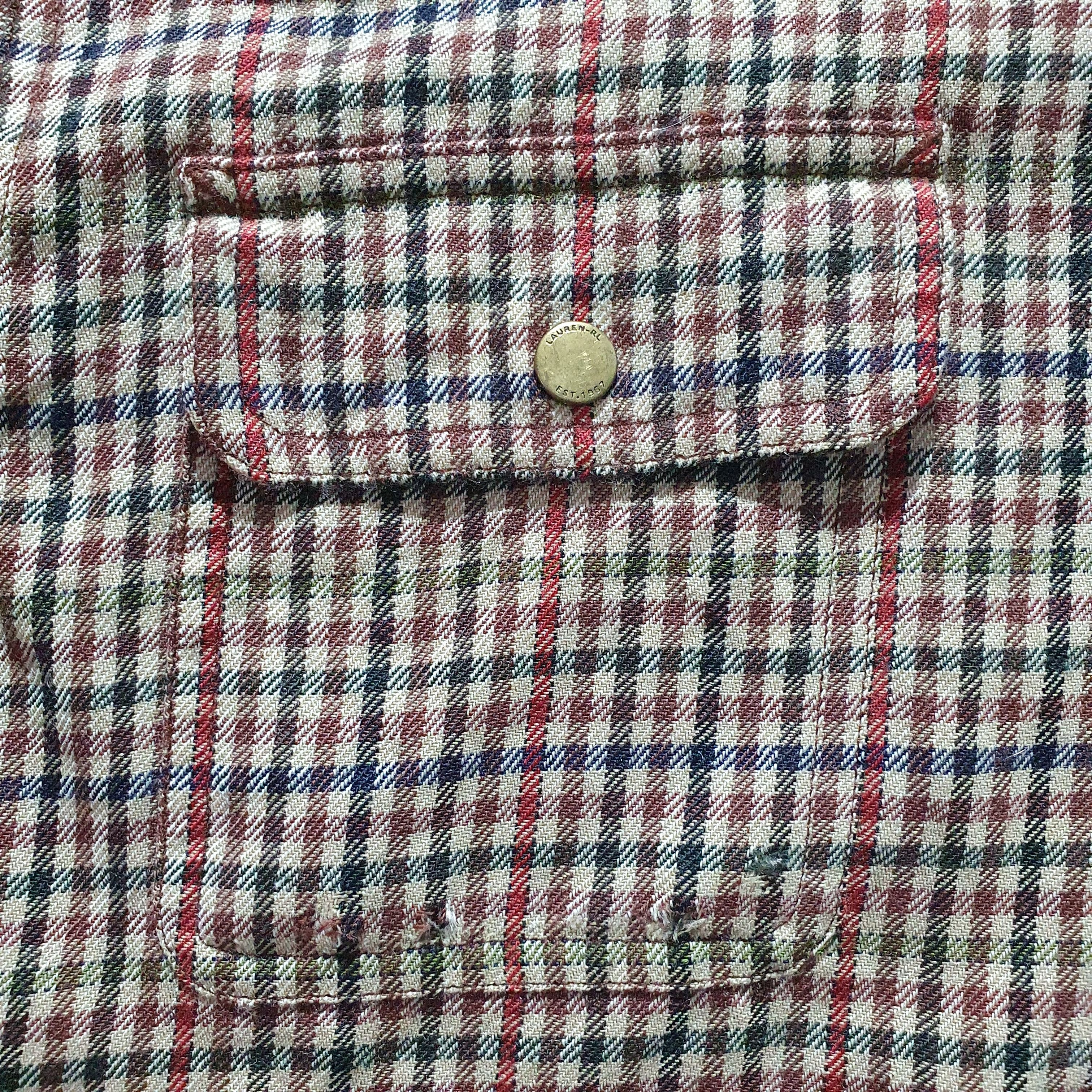 Flannel × Lauren Ralph Lauren × Ralph Lauren RL Ralph Lauren Wool Zip Up Plaid Flannel Worker Shirt Size US S / EU 44-46 / 1 - 13 Thumbnail