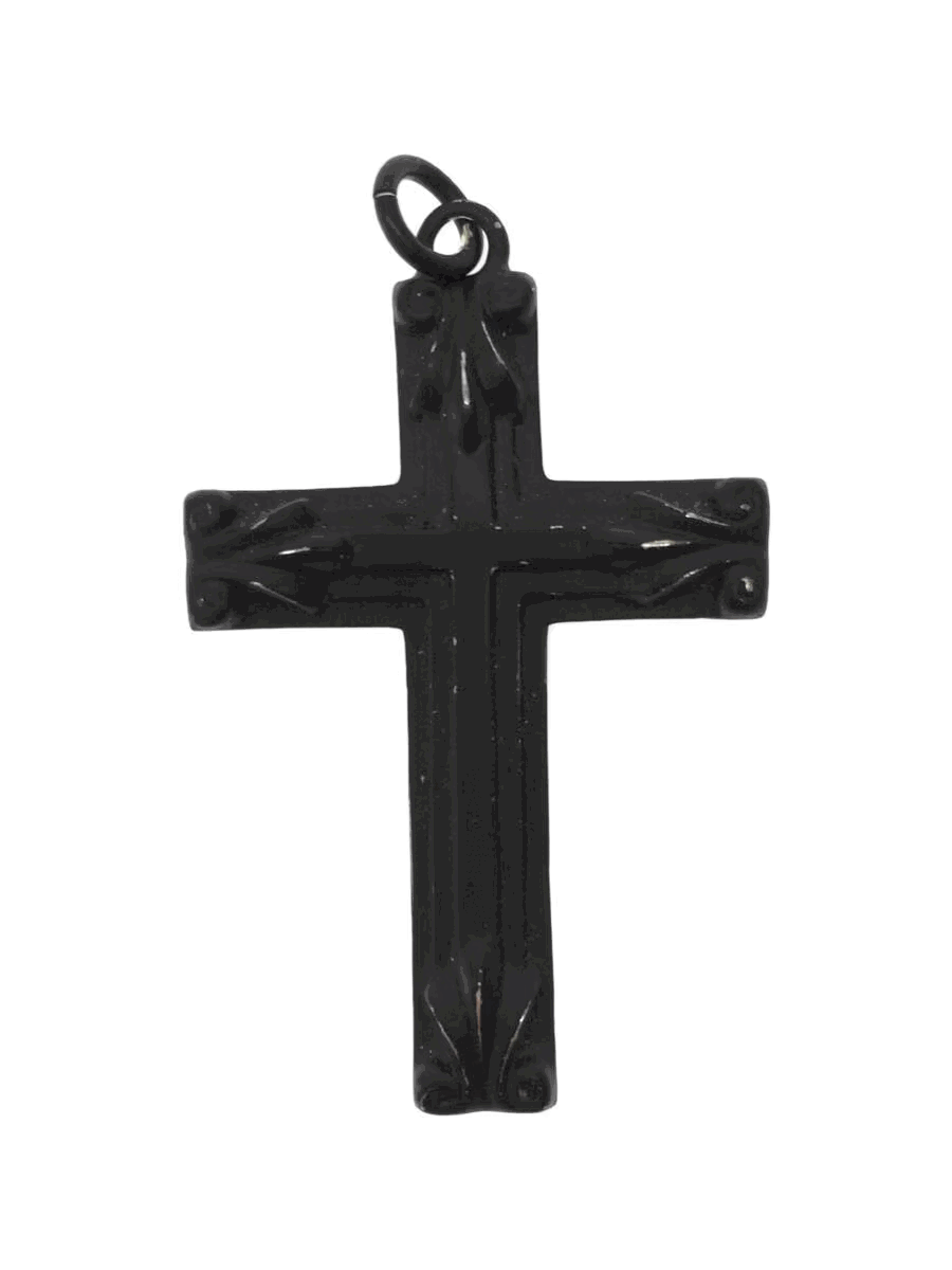 image of Undercover Peace Anarchy Cross Pendant in Black, Men's