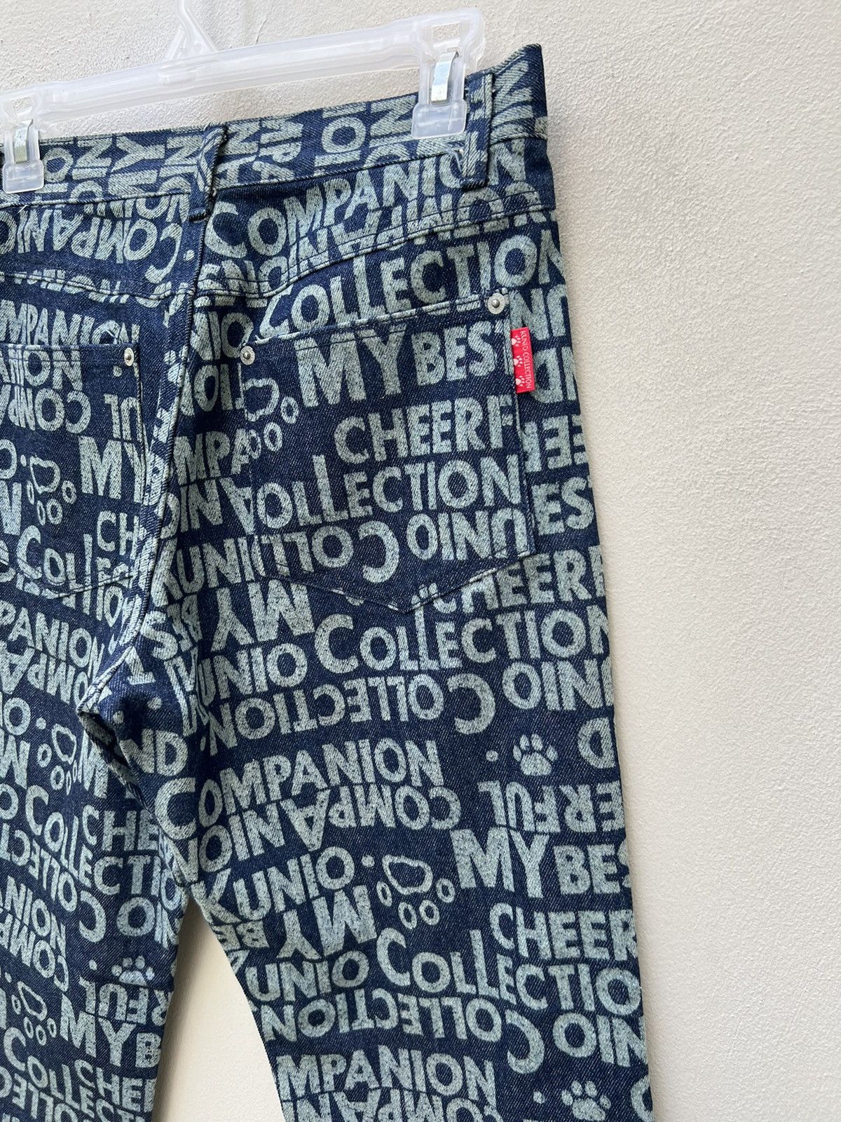 Vintage Vintage KUNIO COLLECTION Japan Dog Pow All Print Jeans Size US 29 - 16 Thumbnail