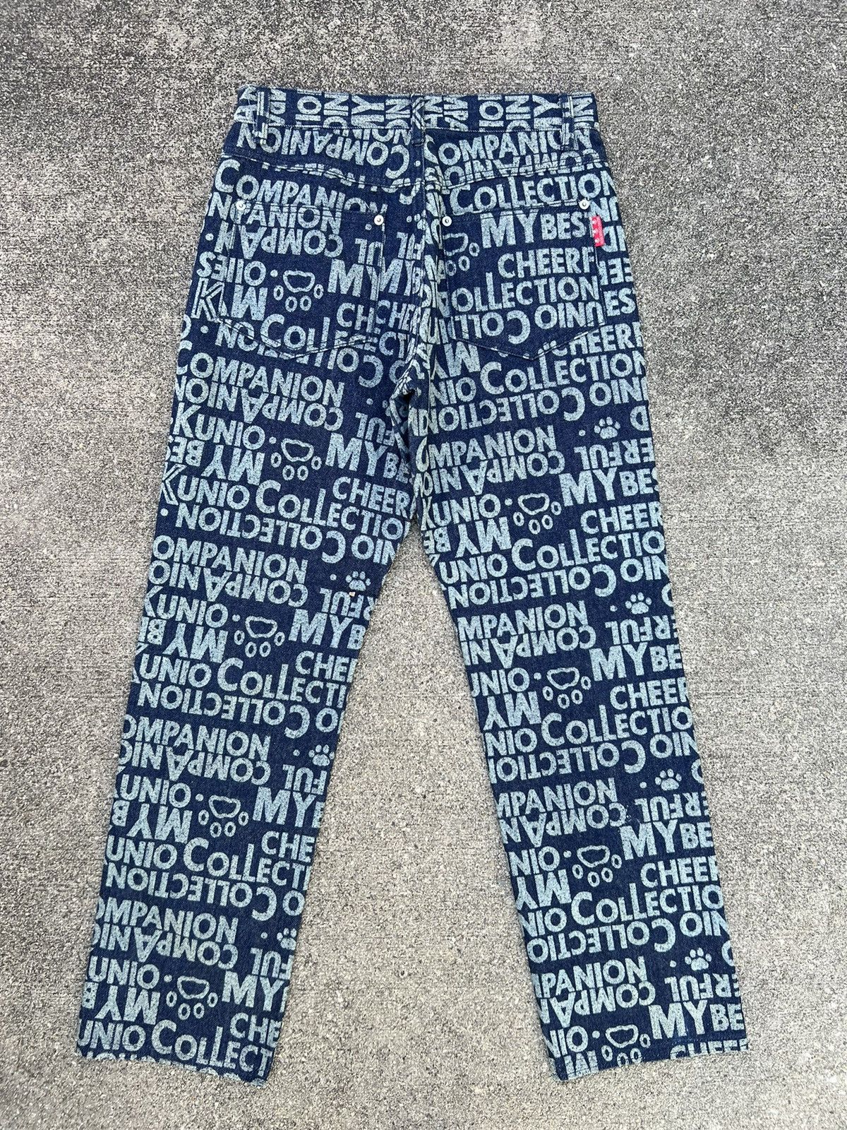 Vintage Vintage KUNIO COLLECTION Japan Dog Pow All Print Jeans Size US 29 - 5 Thumbnail