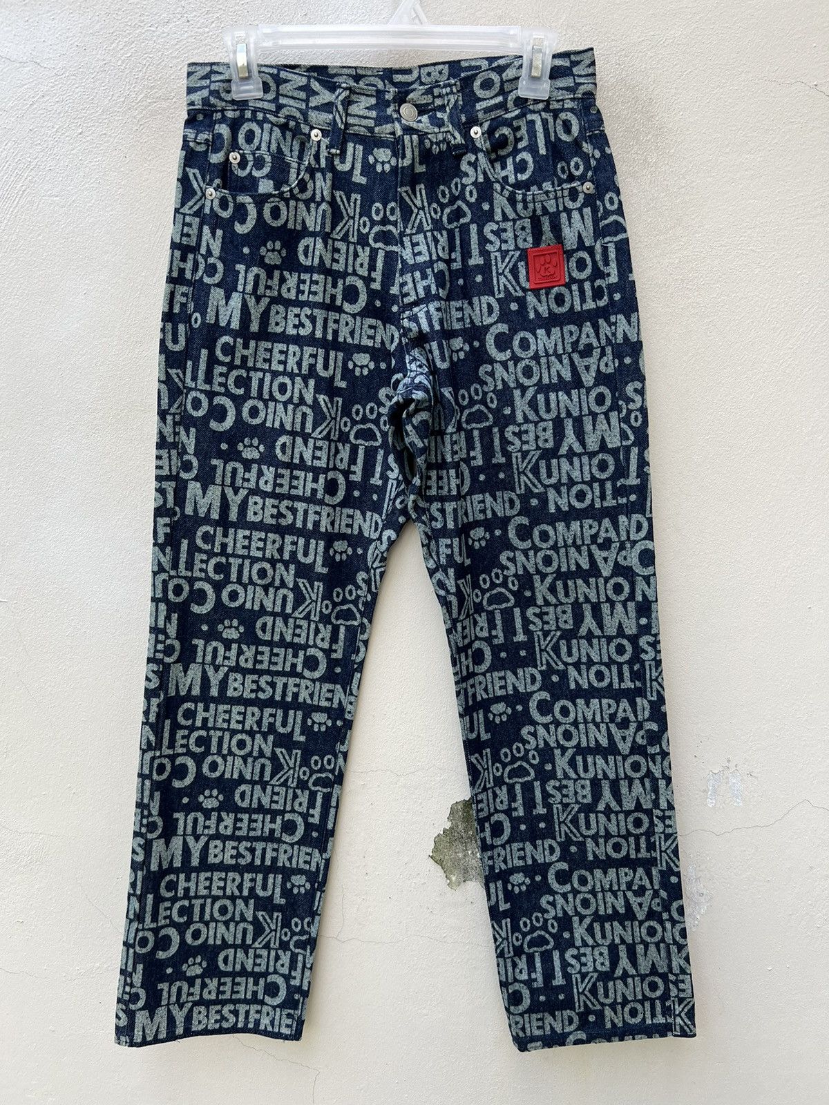 Vintage Vintage KUNIO COLLECTION Japan Dog Pow All Print Jeans Size US 29 - 6 Thumbnail