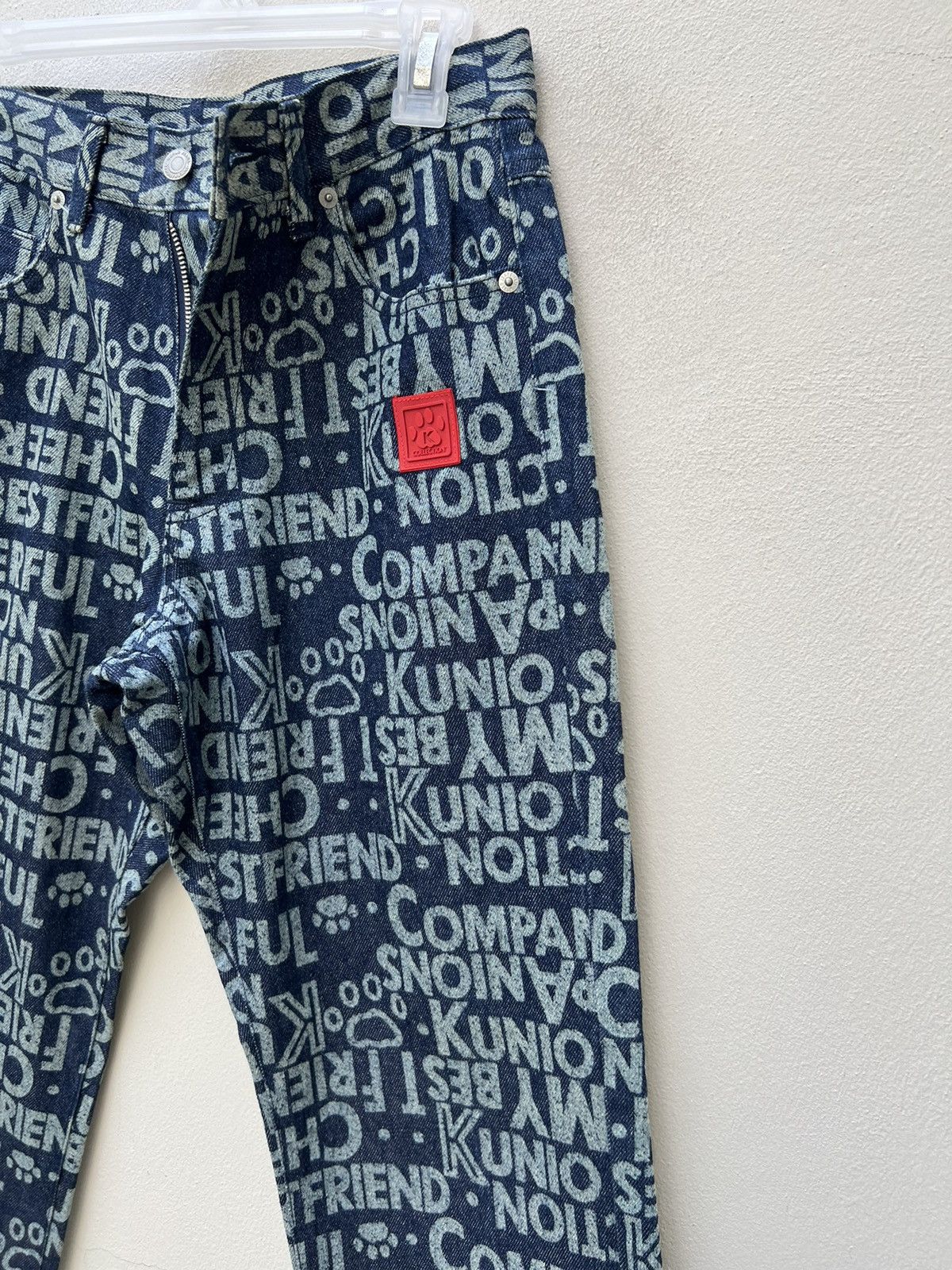 Vintage Vintage KUNIO COLLECTION Japan Dog Pow All Print Jeans Size US 29 - 10 Thumbnail