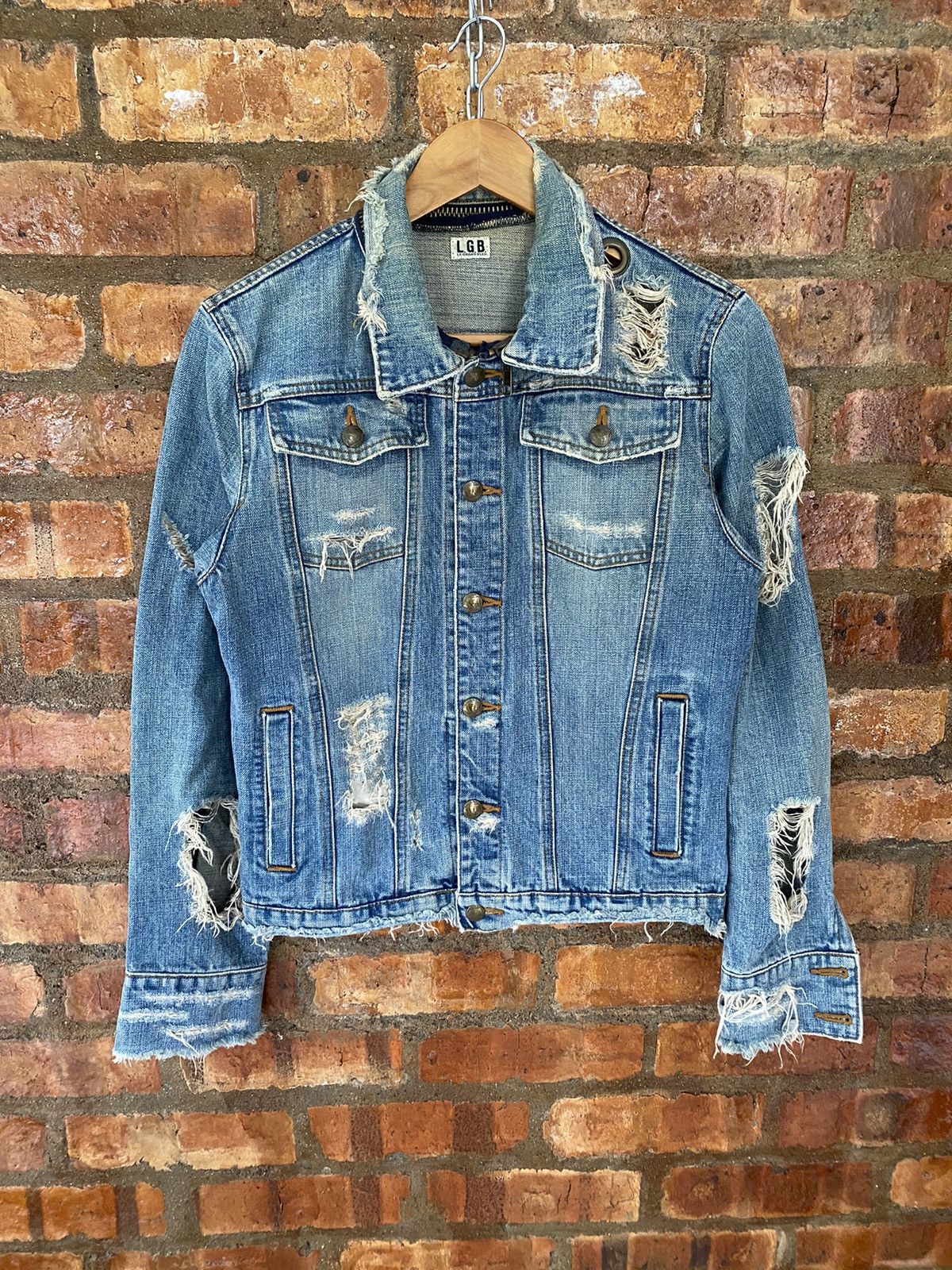 Le Grande Bleu (L.G.B.) VTG L.G.B Destroy denim Jacket Size US M / EU 48-50 / 2 - 2 Thumbnail