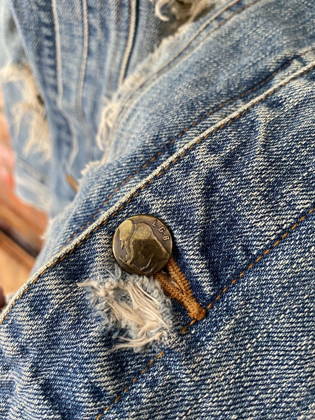 Le Grande Bleu (L.G.B.) VTG L.G.B Destroy denim Jacket Size US M / EU 48-50 / 2 - 13 Thumbnail