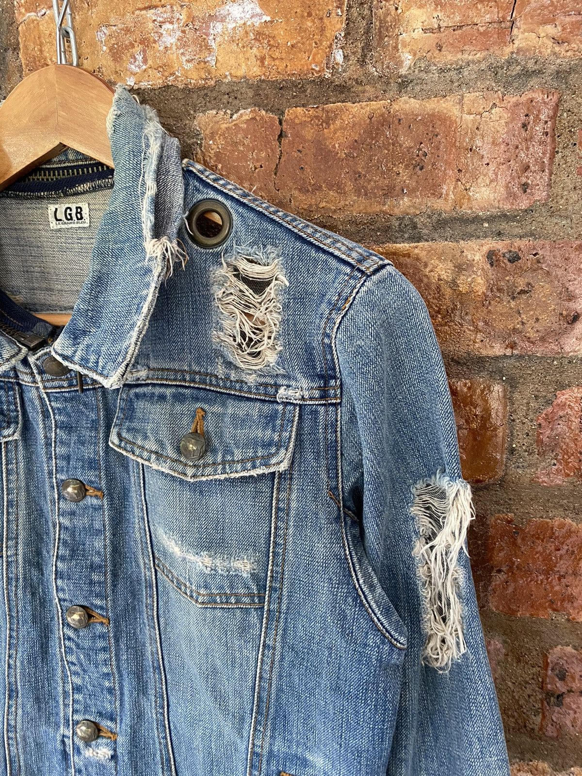 Le Grande Bleu (L.G.B.) VTG L.G.B Destroy denim Jacket Size US M / EU 48-50 / 2 - 8 Thumbnail