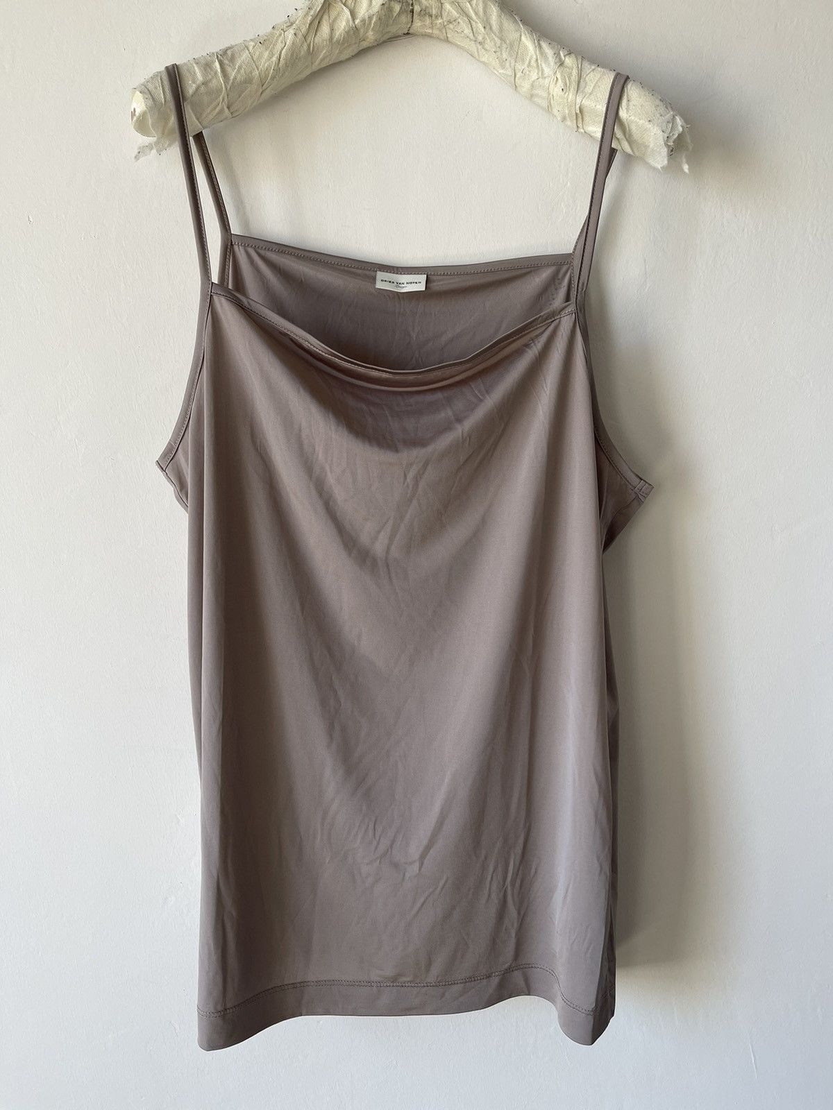 Dries Van Noten Taupe cowl neck tank top Size US L / EU 52-54 / 3 - 3 Thumbnail